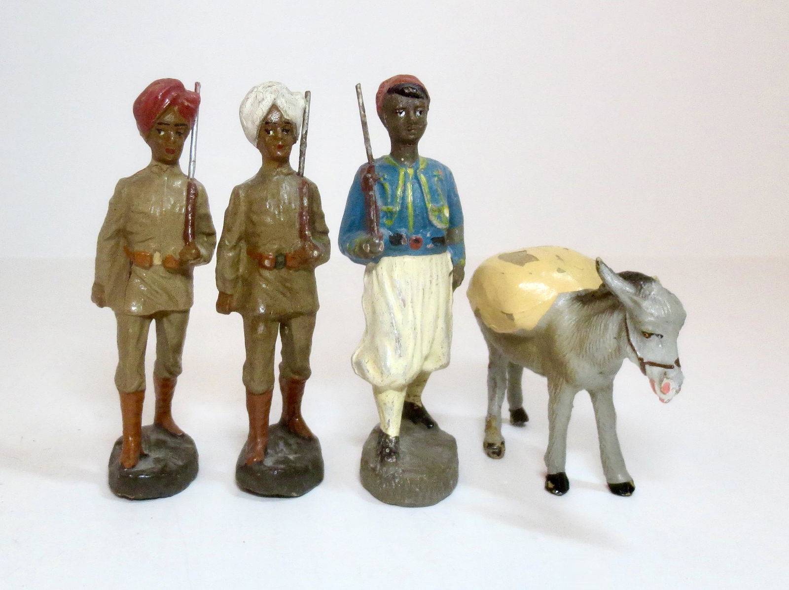 Elastolin Indian Army, Zouave & Donkey Figures (1 of 1)