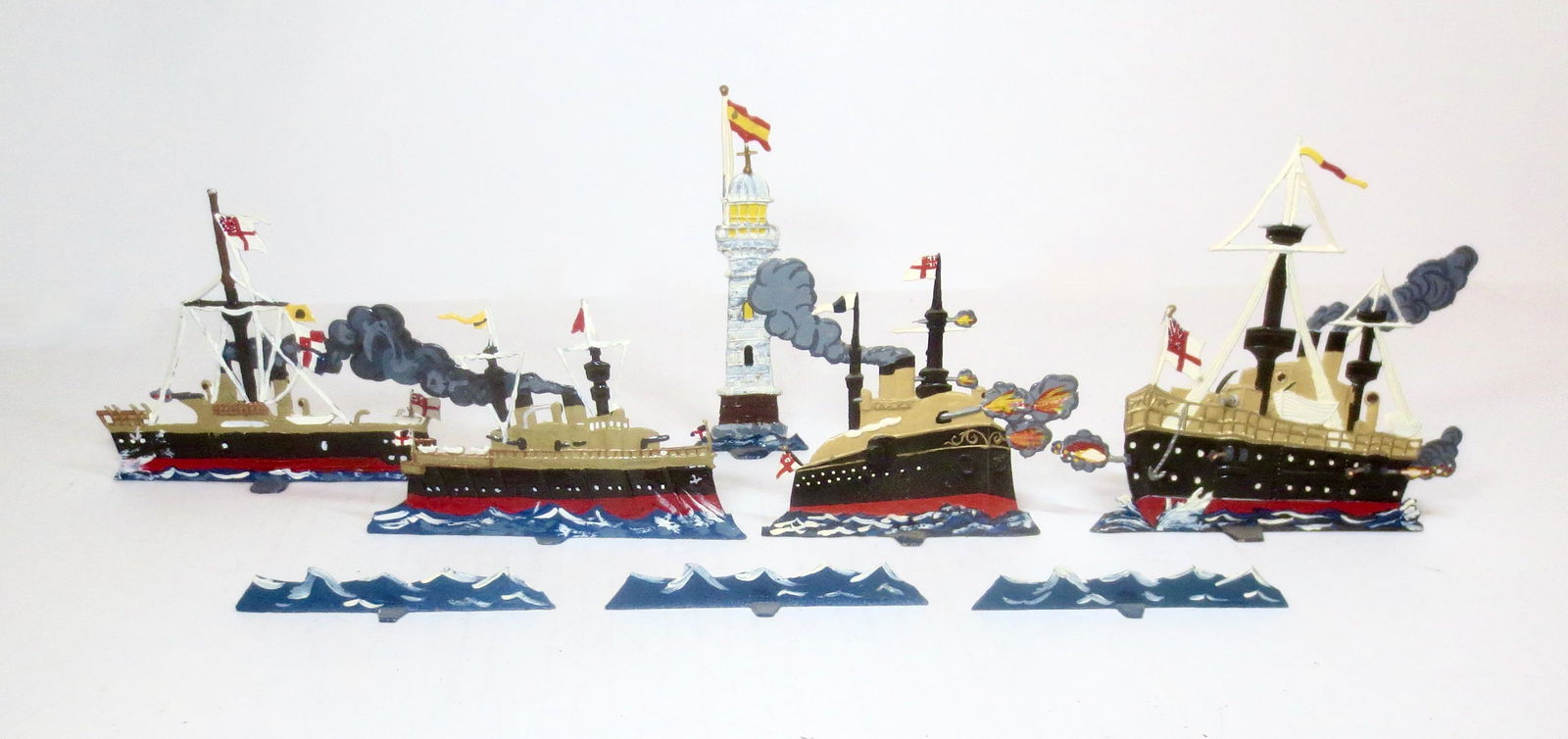 Large Scale Tin Flats War Ships & Lighthouse (1 of 1)