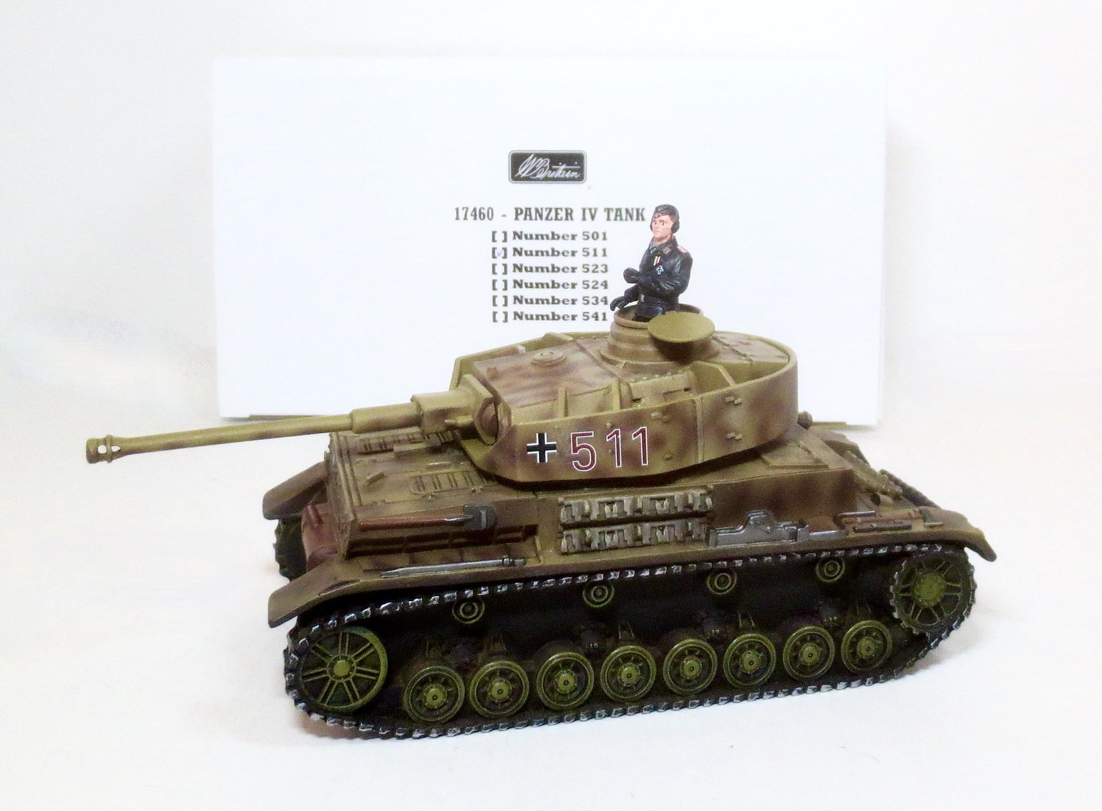 Britains #17460 Panzer IV Tank (511): 3 pieces. Mint condition. Box excellent.
