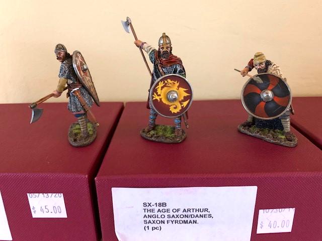 John Jenkins - The Age of Arthur: John Jenkins The Age of Arthur Anglo Saxon/Danes - SX-01 King Harold Godwison (1pc), SX-18B Saxon Fyrdman (1 pc), SX-06B Saxon Housecarl (1 pc). Mint in Box.