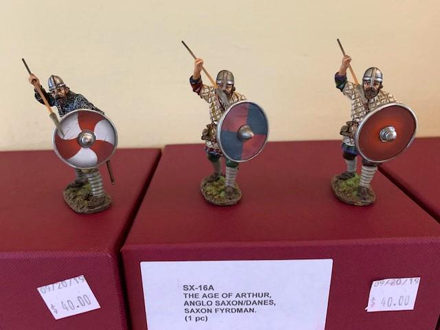 John Jenkins - The Age of Arthur: John Jenkins The Age of Arthur Anglo Saxon/Danes - SX-15A Saxon Fyrdman (2 pcs), SX-16A Saxon Fyrdman (1 pc), SX-16B Saxon Fyrdman (1 pc). Mint in Box.