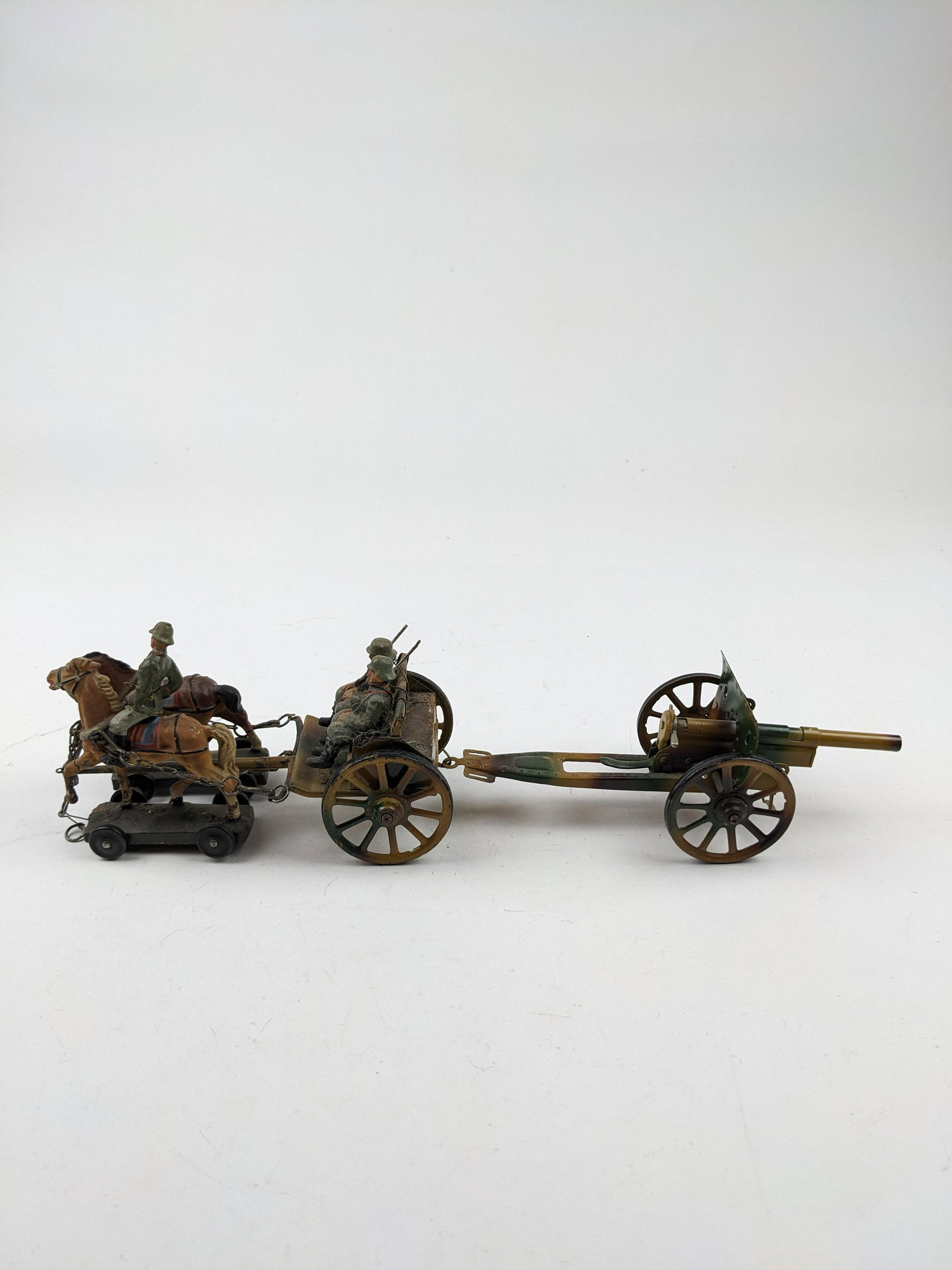 Lineol German Gun Team Camo 6.5cm: 6 Pieces Condition Very Good
