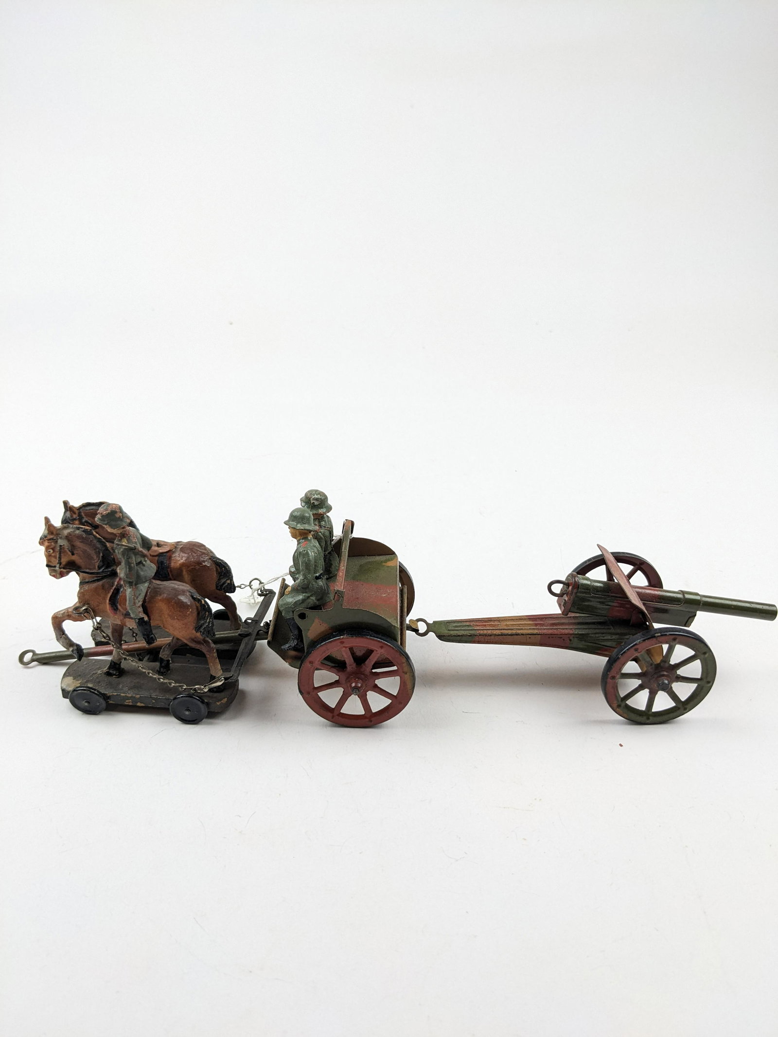 Lineol German Gun Team Camo 6.5cm: 6 Pieces Condition Very Good