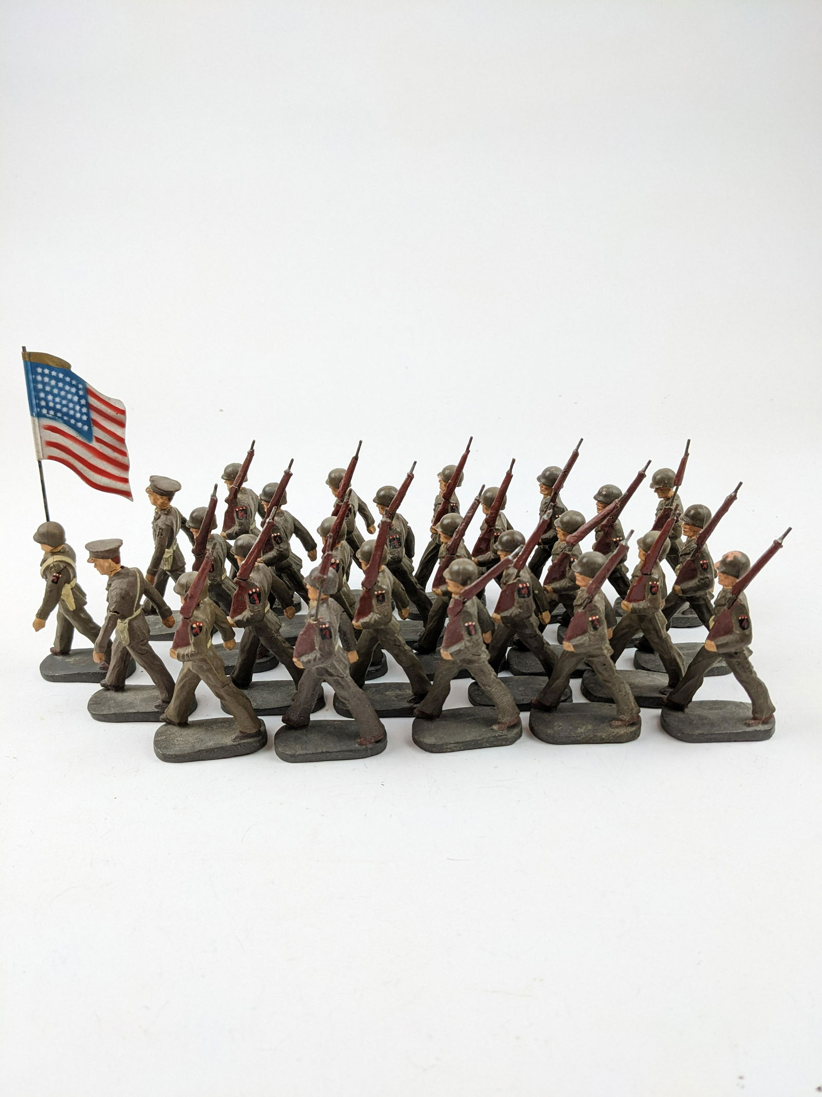 Elastolin Post War US Troops Marching  7.5cm (1 of 1)