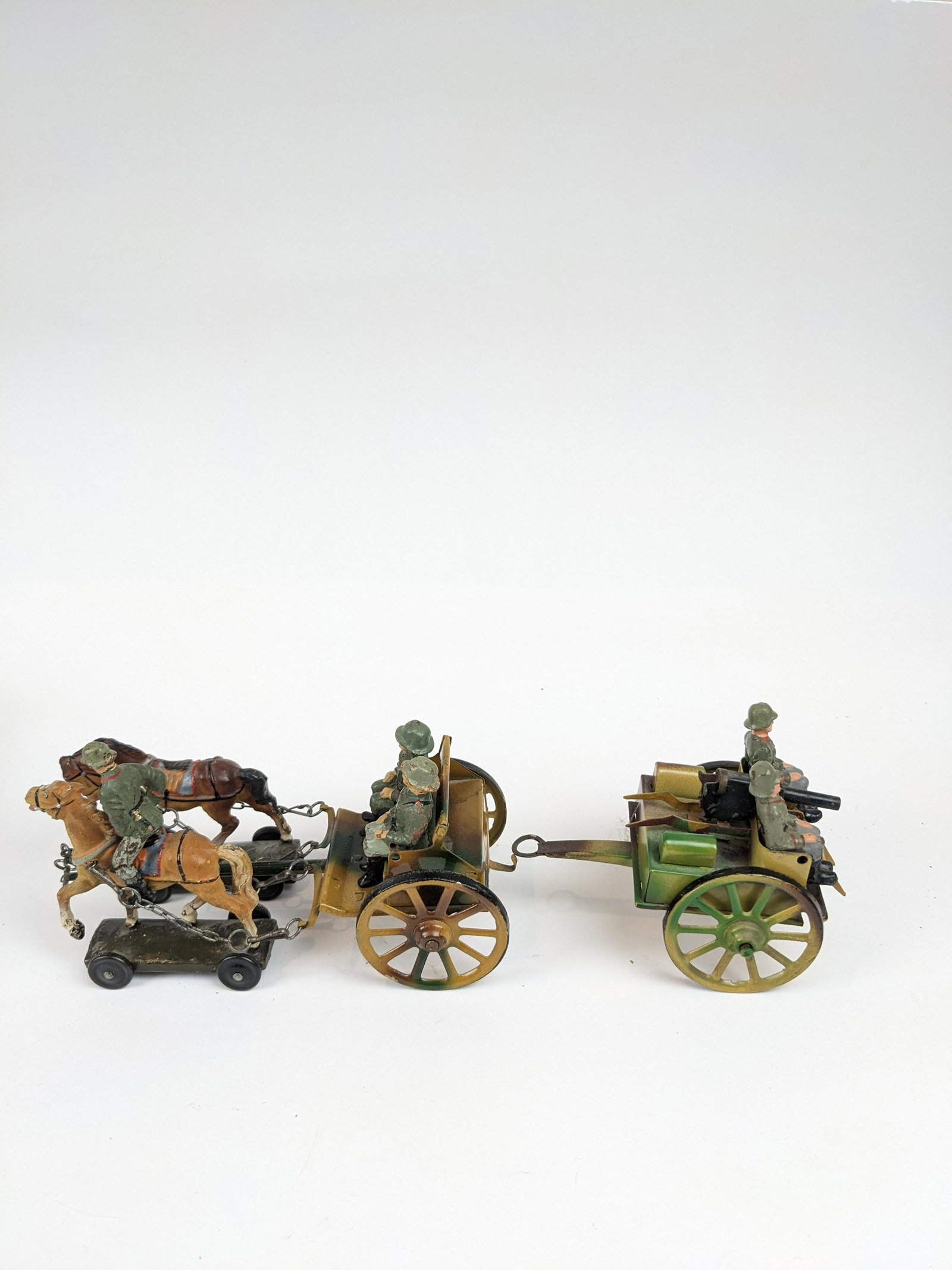 Lineol German Horse-drawn Machine Gun Camo: 9 Pieces Condition Good To Very Good