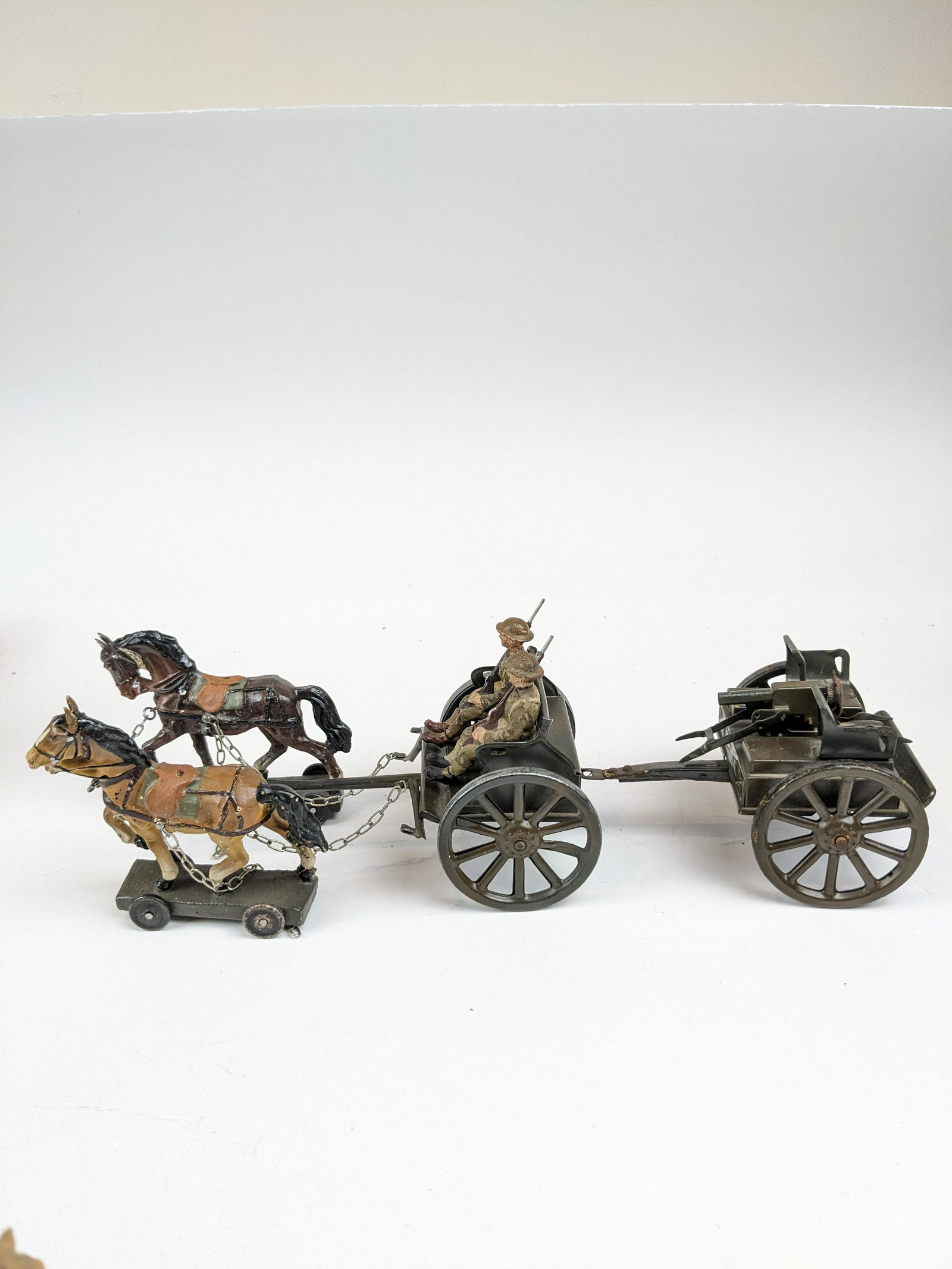 Lineol British Horse-drawn Machine Gun Cart: 6 Pieces Condition Good To Very Good
