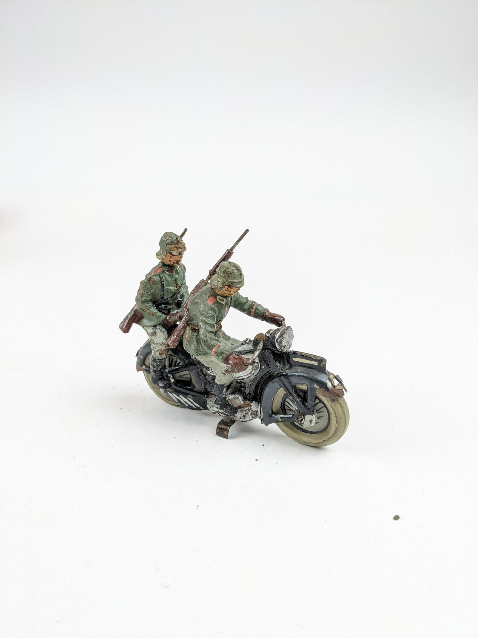 Lineol German Motorcyclist W/Rider: 2 Pieces Condition Fair To Good