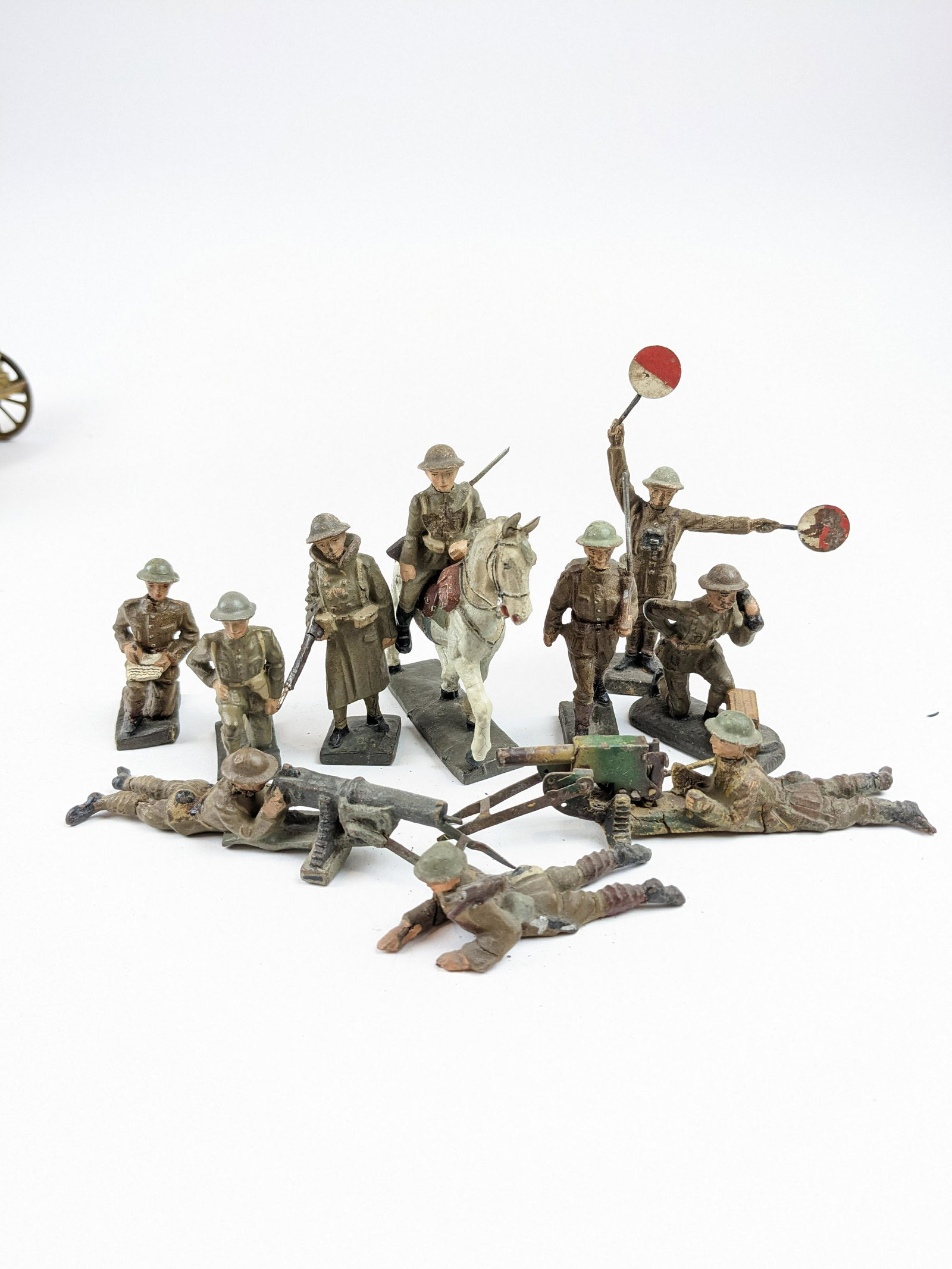 Lineol British Steel Helmet Machine Gun & Others: 10 Pieces Condition Good To Very Good
