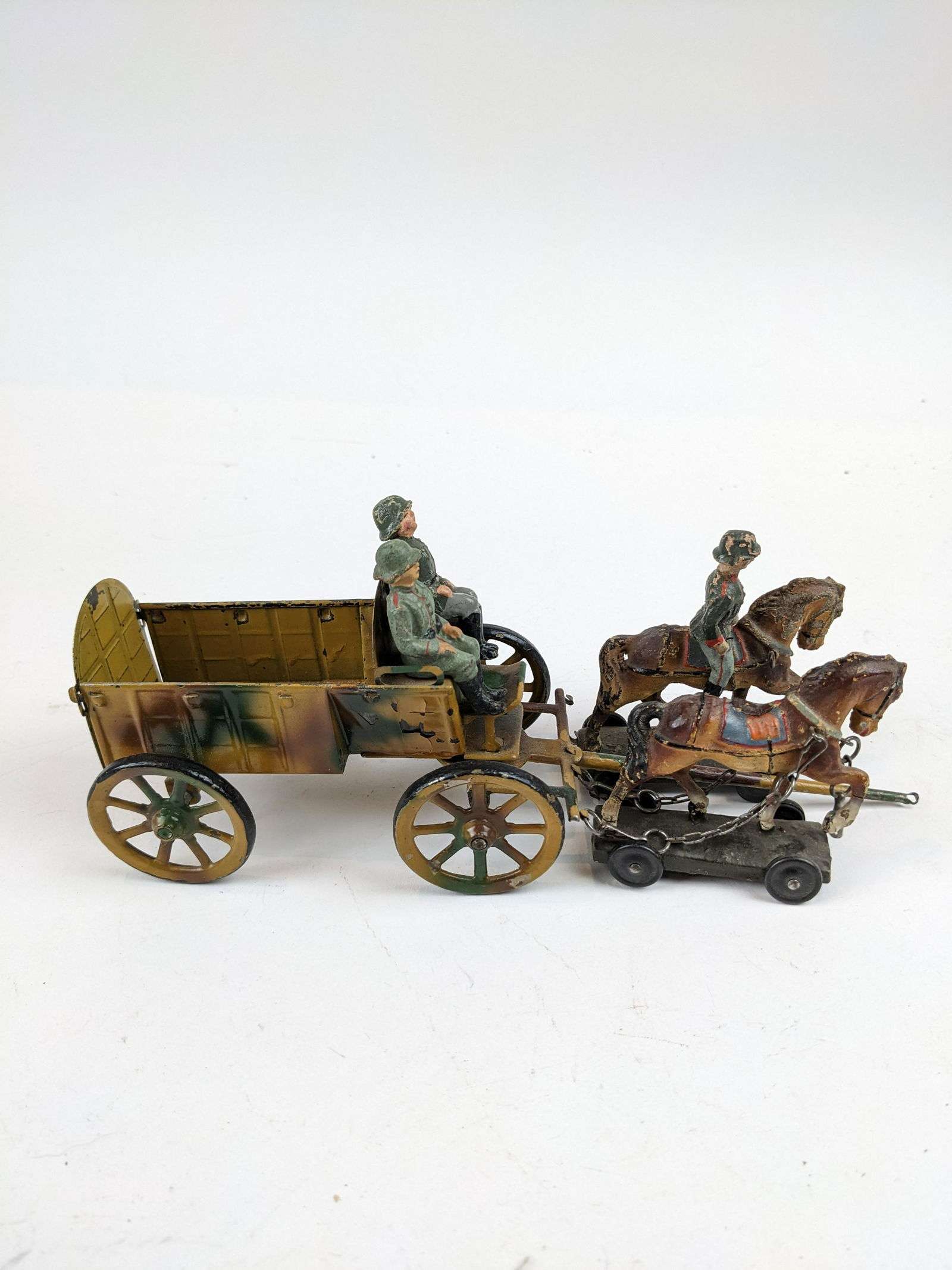 Elastolin German Horse-drawn Wagon Camo 6.5cm (1 of 1)