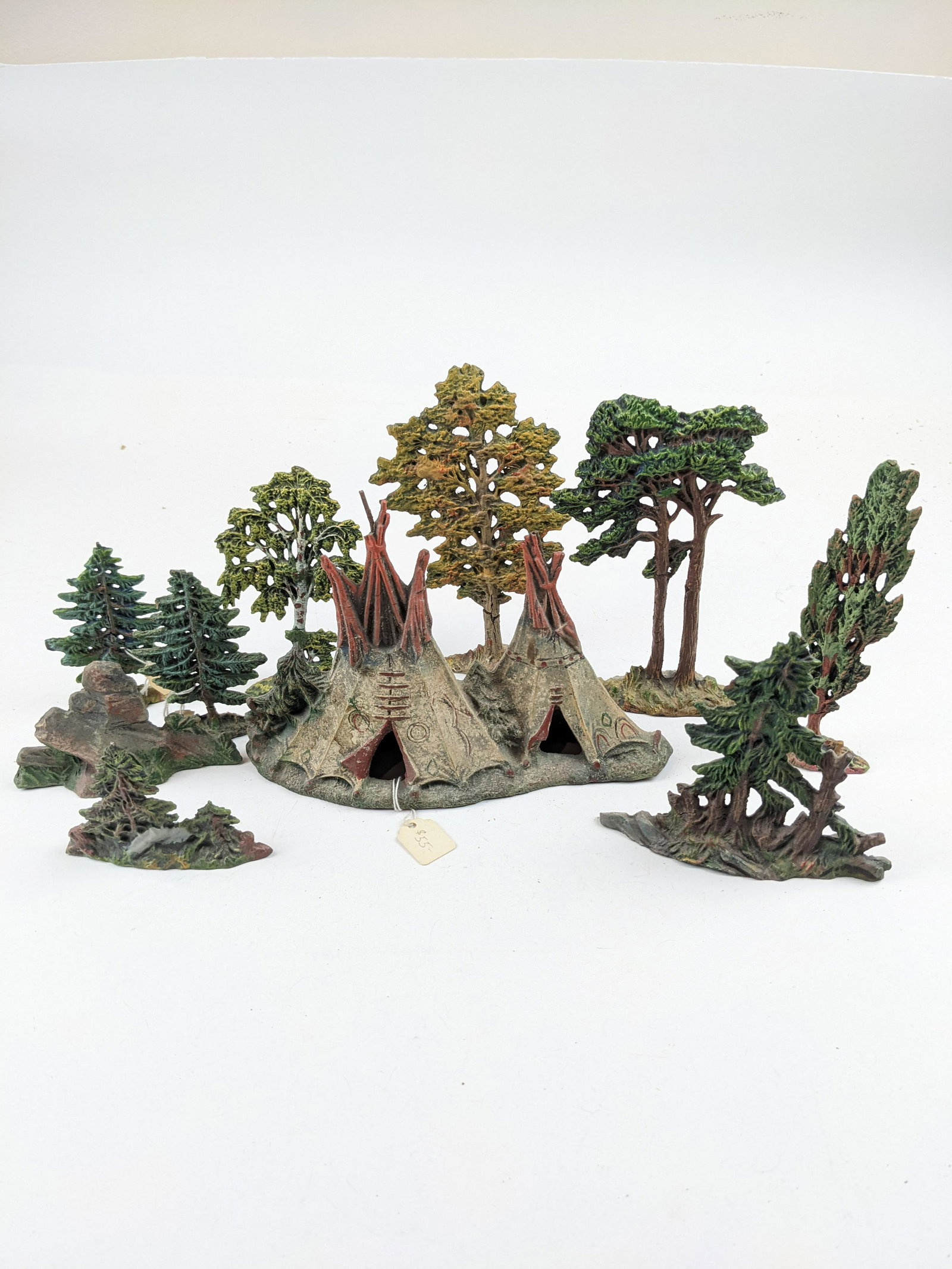 Elastolin Tepee And Trees: 10 Pieces Condition Very good