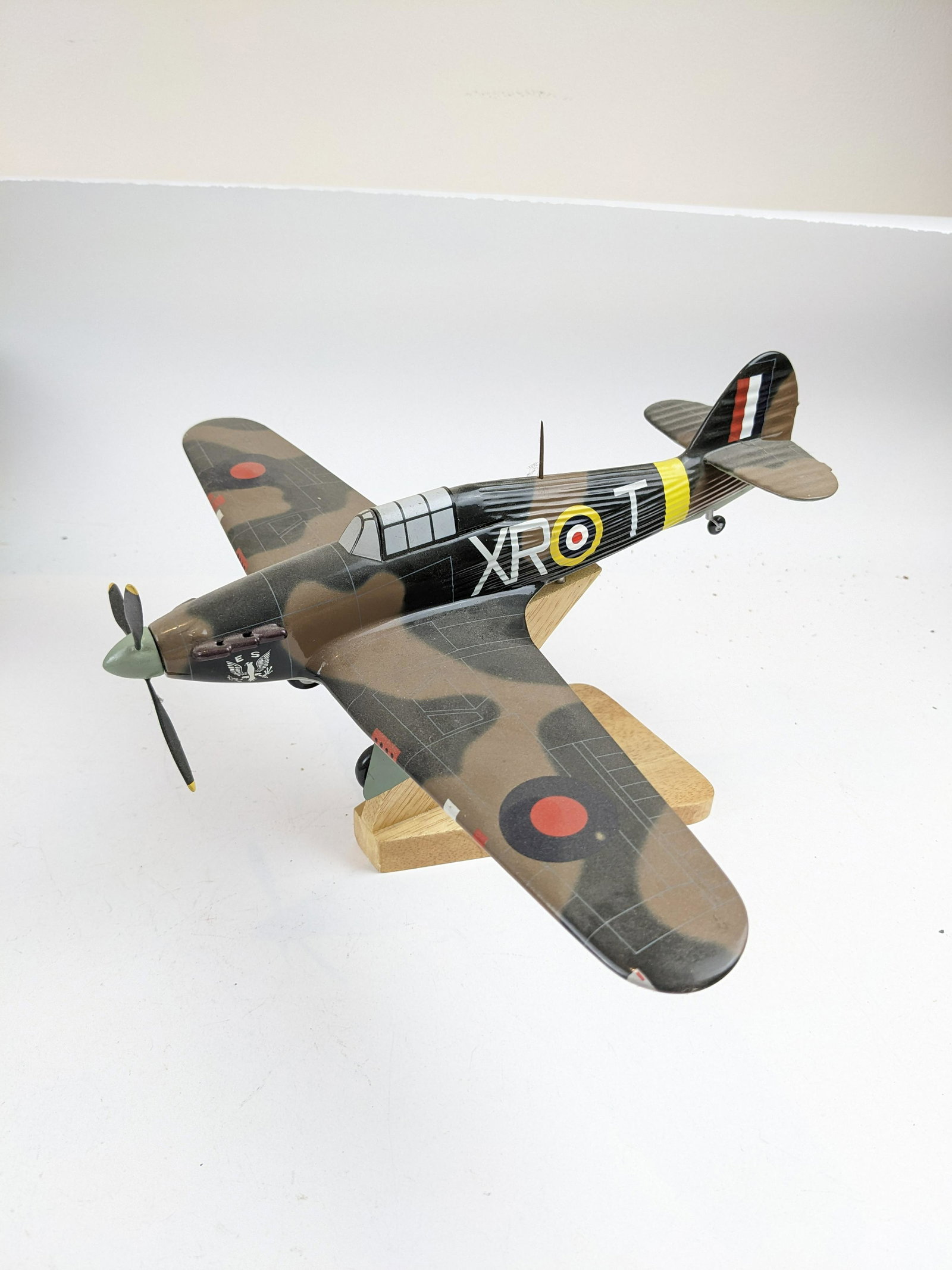Custom Made Out Of Wood British Spitfire: 1 Piece Condition Excellent 12x15