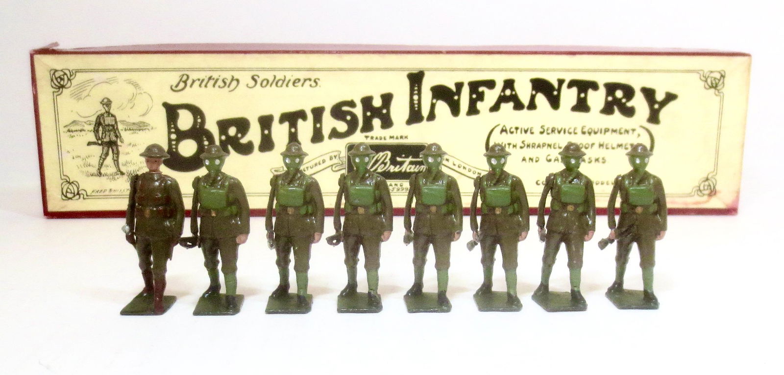 Britains #258 British Infantry In Gas Masks (1 of 1)