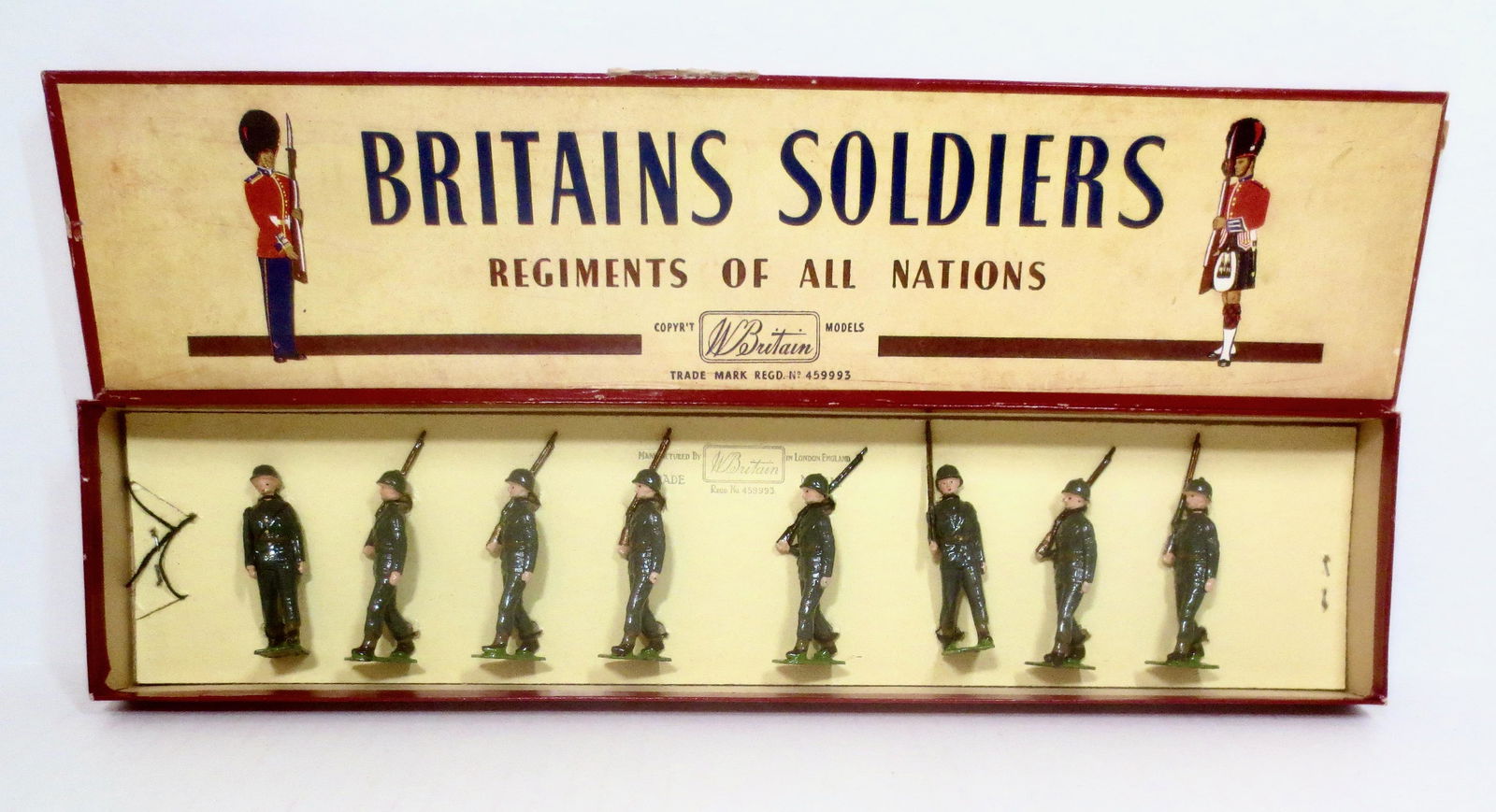 Britains #2033 United States Army Infantry: Post war issue. Mint condition tied to card in box. Box excellent.
