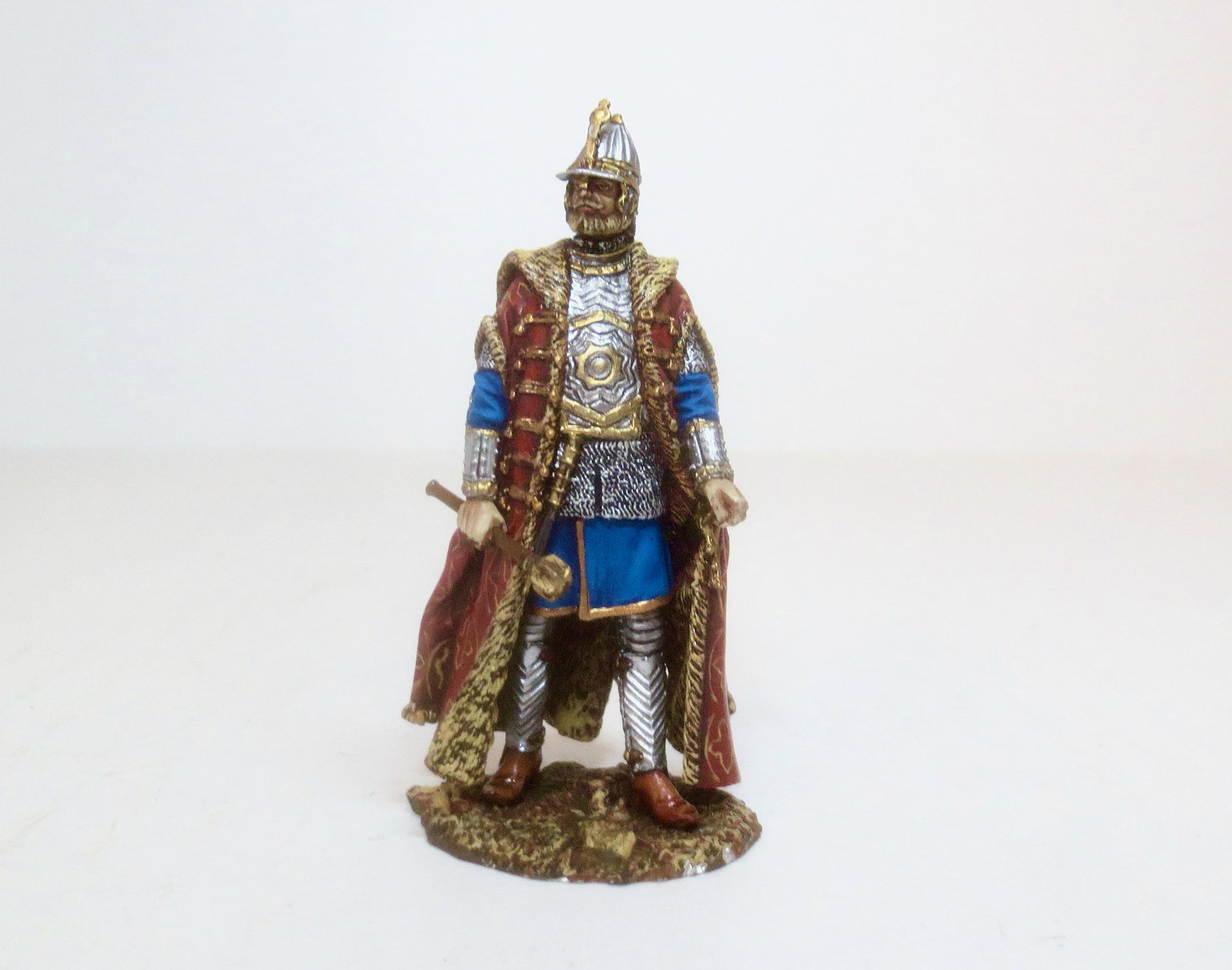 St. Petersburg Warrior with Mace: 70mm tall. Mint condition. No box.