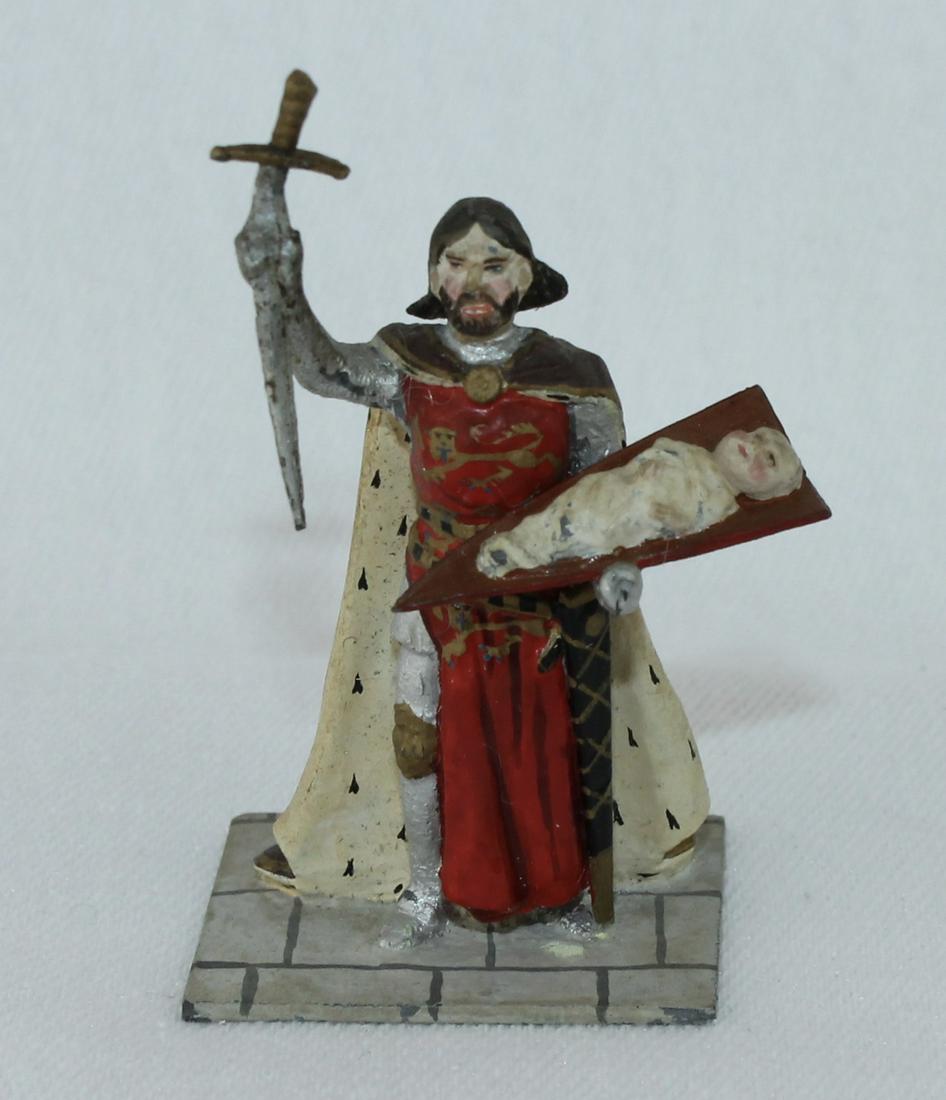 Courtenay Edward I presenting 1st Prince of Wales: Personality Series. Edward I presenting the First Prince of Wales. Signed by the Artist on the Underside of Base. Scarce. 1 Piece. Condition Excellent. Sword Handle Slightly Bent.