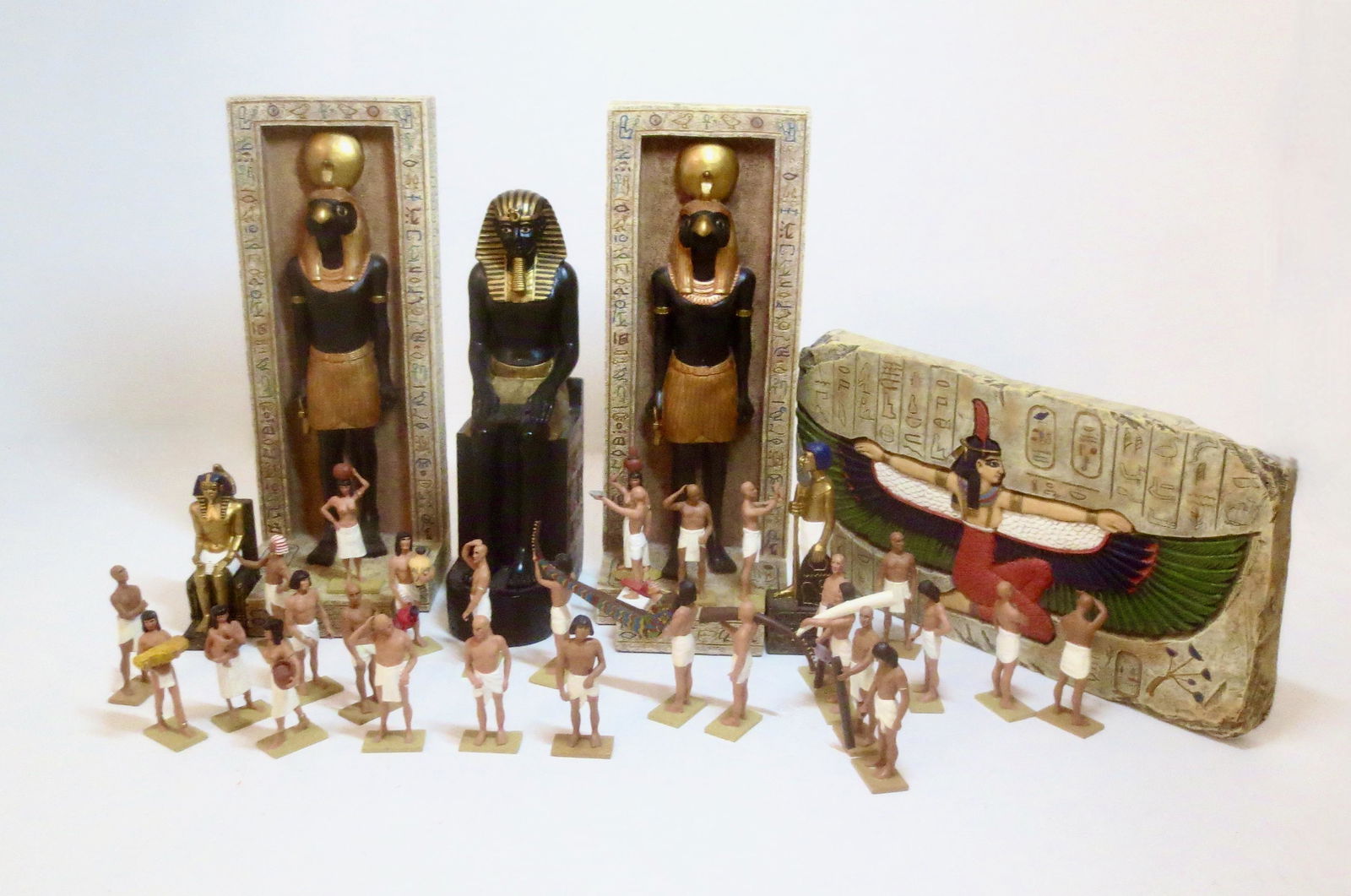 Egyptian Temple Statues, Wall & Workmen (1 of 1)