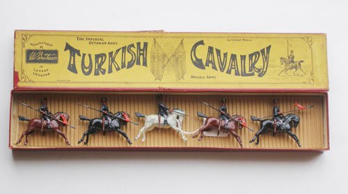 Britains Set # 71 Turkish Cavalry RARE: Britains Set # 71 Turkish Cavalry RARE Pre War With Original Illustrated Box. Untied. 5 Pieces.