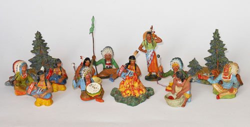 Elastolin Composition. Indians and Squaws