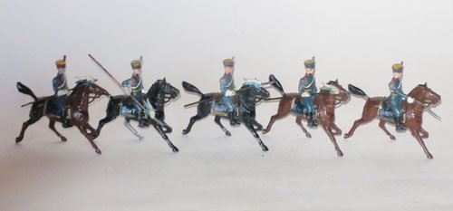 Britains Set # 217 Argentine Cavalry: Britains Set # 217 Argentine Cavalry Post War Unboxed. 5 Pieces.