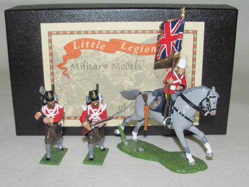 Little Legion Set Z/1127: Little Legion Set Z/1127 – Kings Dragoon Guard Standard bearer white helmet Pioneer with axe – 27th Inniskilling 3 Pieces with box
