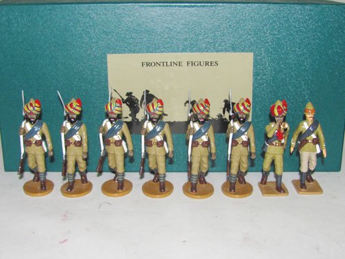 Frontline Figures Colonial Classics: Frontline Figures Colonial Classics The Khyber Rifles Officer/Bugler with troops. 8 pieces with box