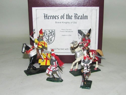 Bob Hornung Heroes of the Realm: Bob Hornung Heroes of the Realm #2 Earl of Dalhausie, King of Romania broken sword, #3 Sir Robert Bourchier, #7 King of Bohemia, #8 Duke of Brittany 4 pieces
