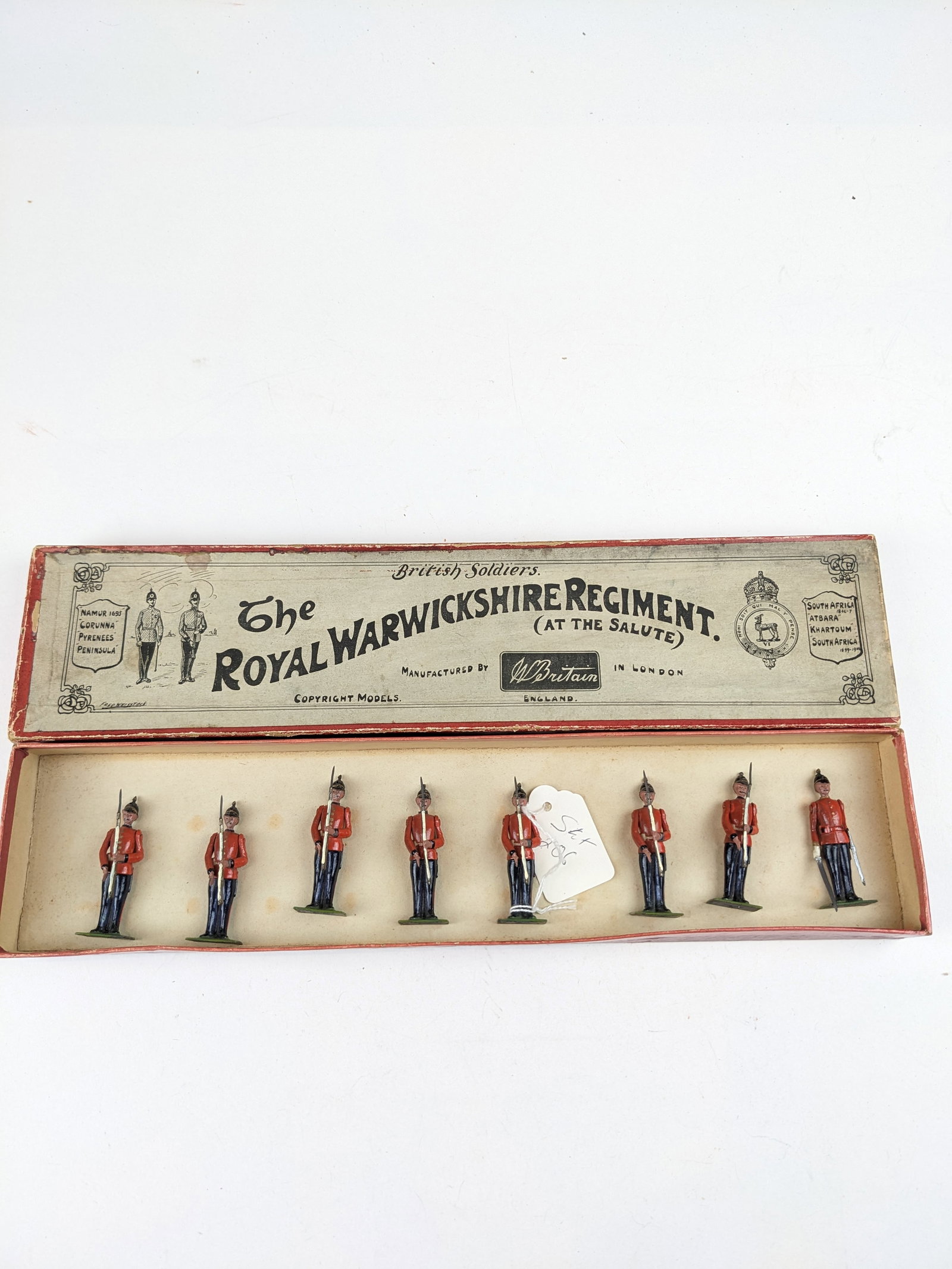 Britains #206 Royal Warwickshire at the Salute: Pre-War. 8 Pieces Condition Excellent Box Good