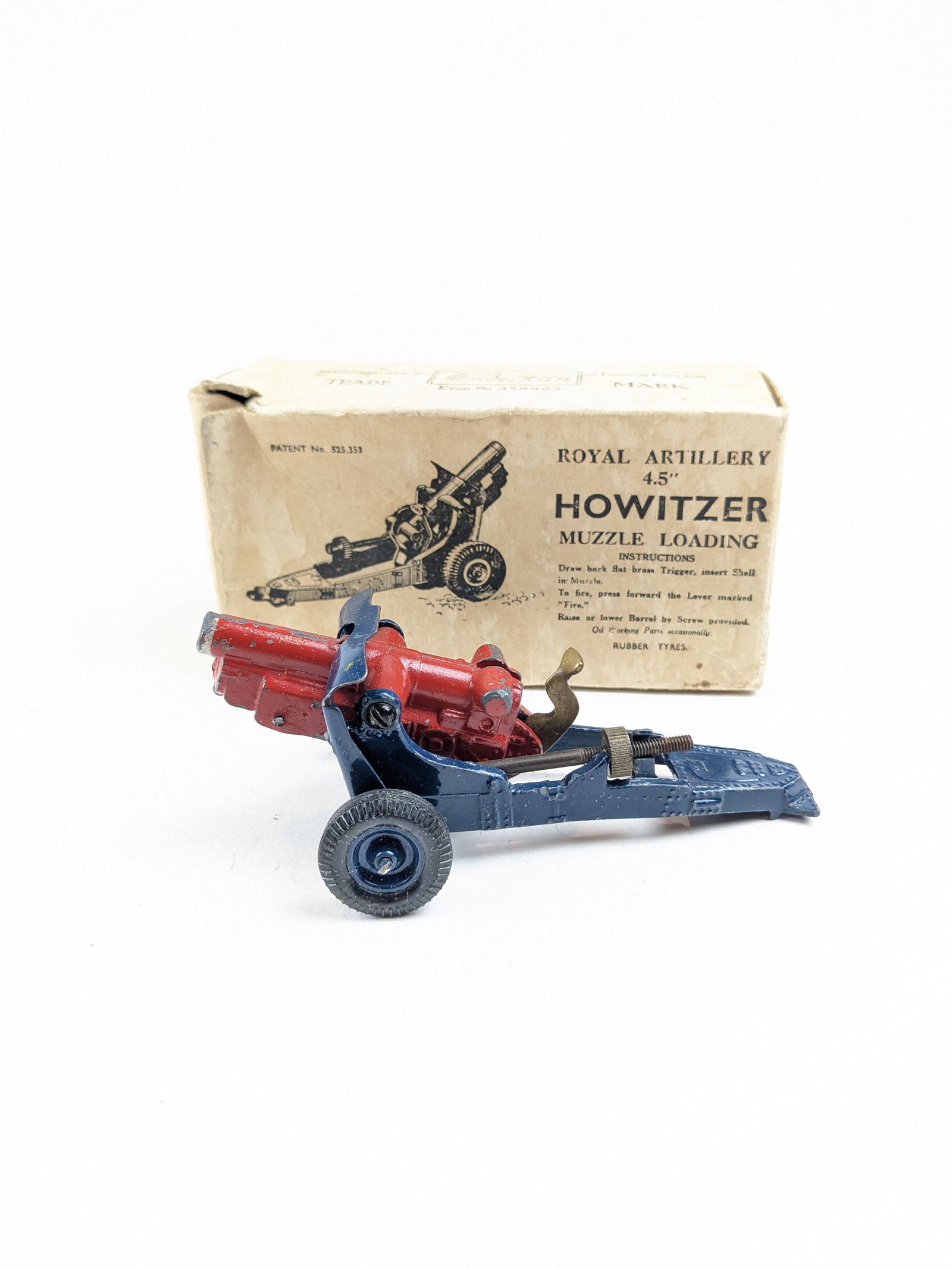Britains #1725 4.5 Howitzer Variation Blue and Red (1 of 1)