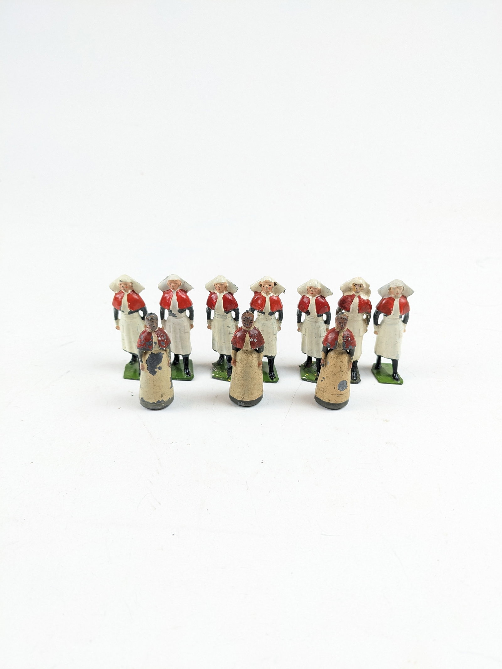Britains Nurses Pre and Post-War: 10 Pieces Condition Fair To Very Good No Box