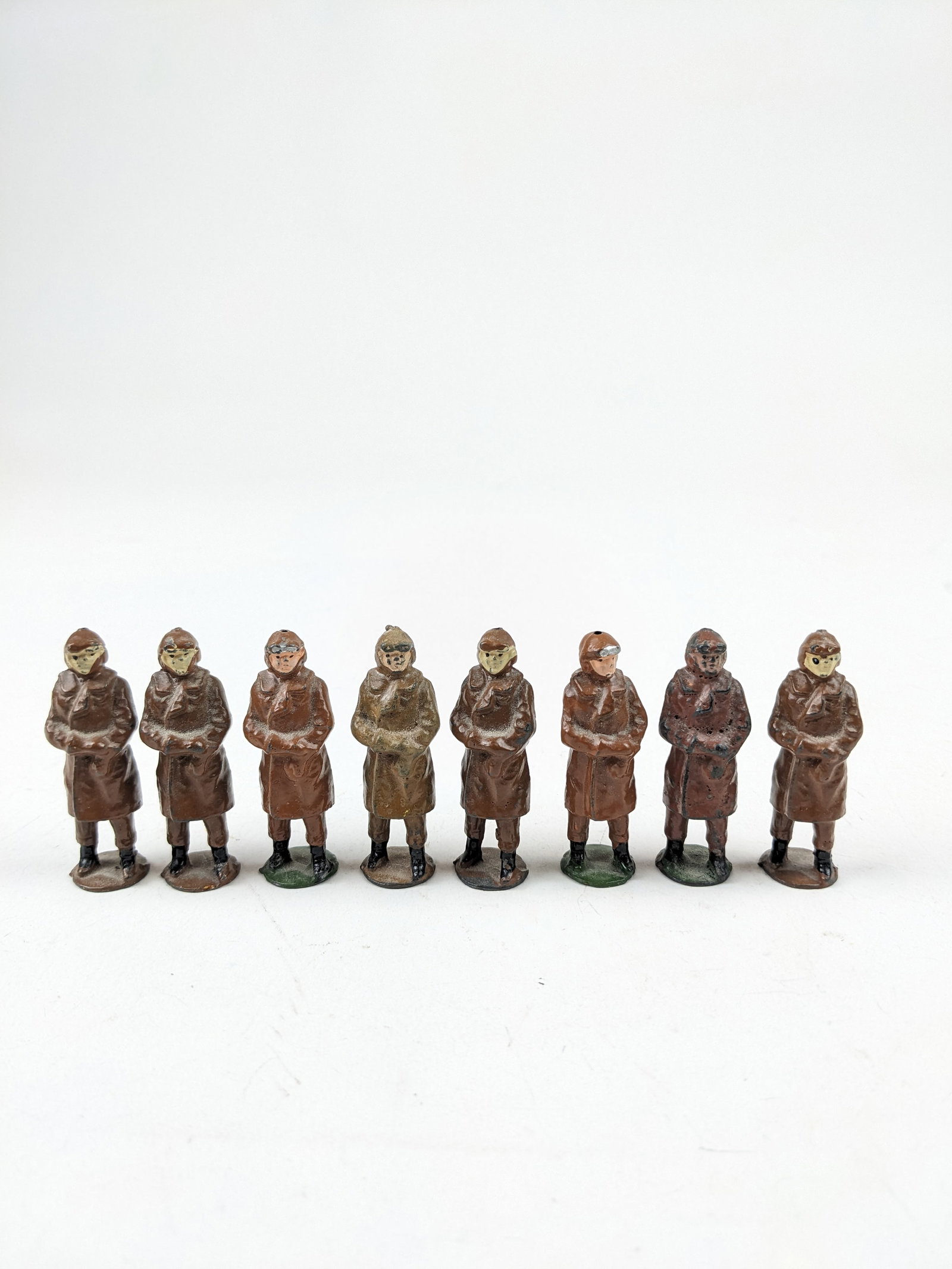 J. Hill Pilots in Brown: 8 Pieces Condition Good To Very Good No Box