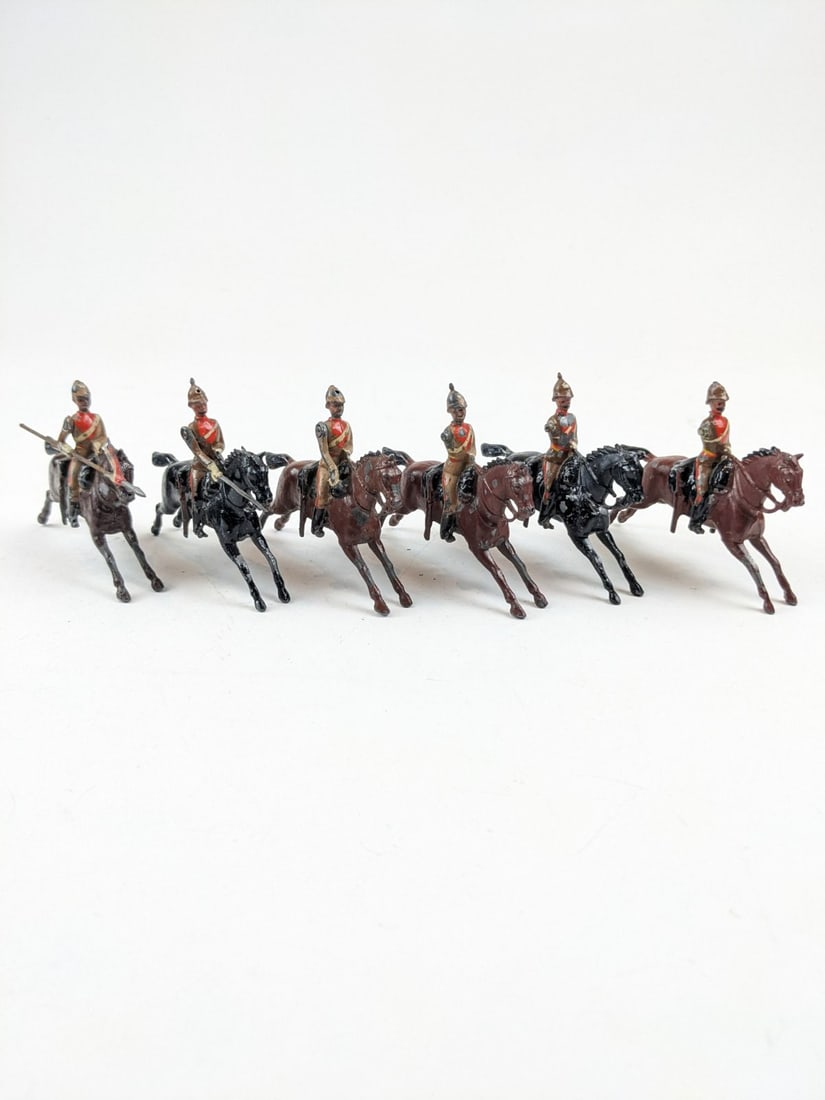 Britains Set #49 South Australian Lancers Pre-War: 6 Pieces Condition Poor To Good 3 Missing Arms, 1 Sword No Box