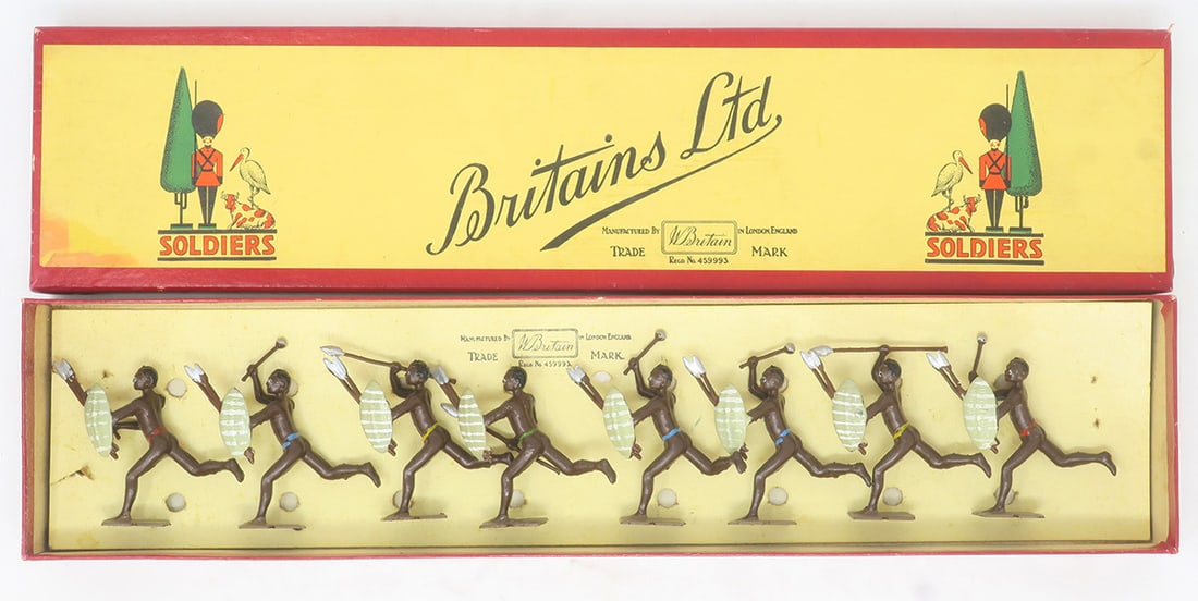 Britains set #147, Zulus in original  box, (1 of 1)