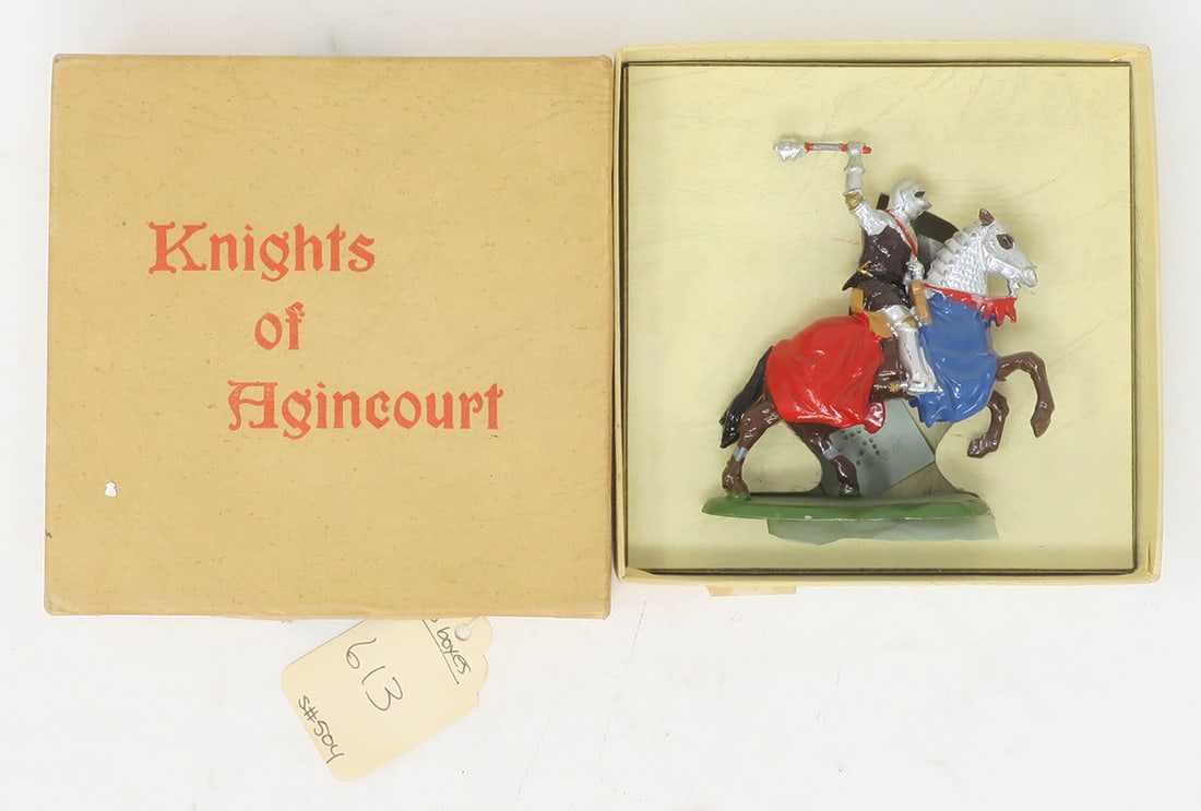 Britains set #9492, Mounted Knight of Agincourt,: with mace in original box, very good, box good, 1 piece, (c. 1959)