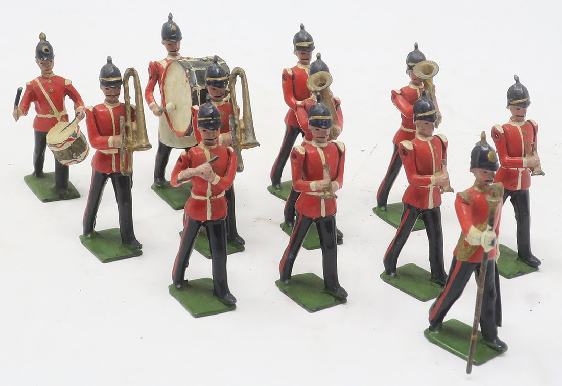 Britains set #27, Band of the Line: very good; mace loose, 12 pieces, (c. 1930)