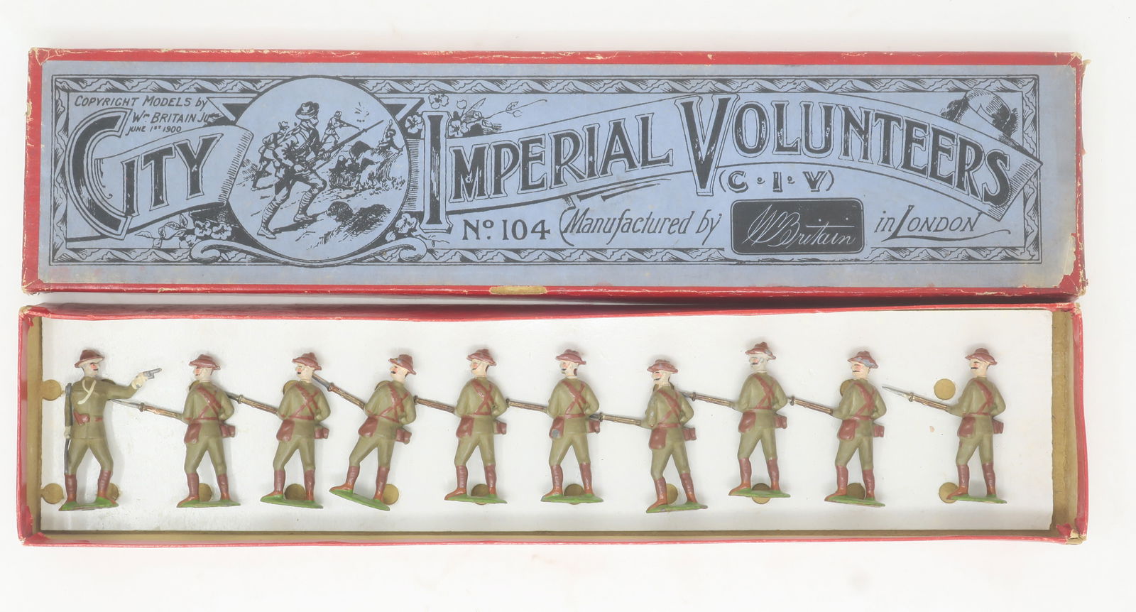 Britains set #104, CIVs with Officer (1 of 1)