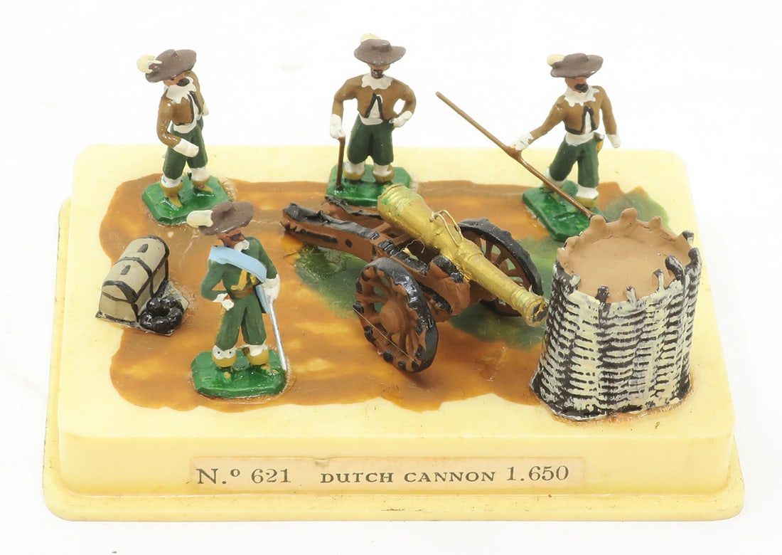 Alymer, Dutch Cannon 1650: Miniplombs small scale 25mm sets, good, 7 pieces, (c. 1960)