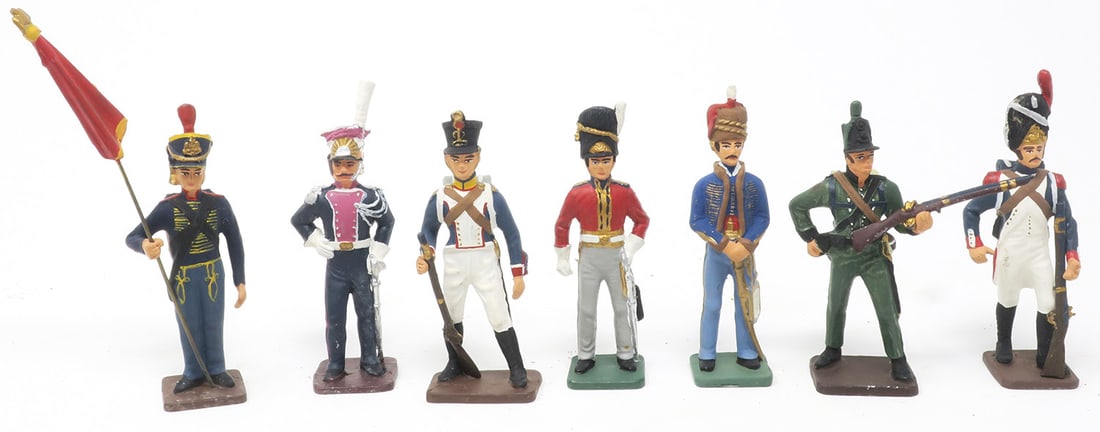 Reeves International, Napoleonics: (King-White Co. Connoisseur figures made in Hong Kong, precursors of King & Country), very good, 7 pieces, (c. 1980)