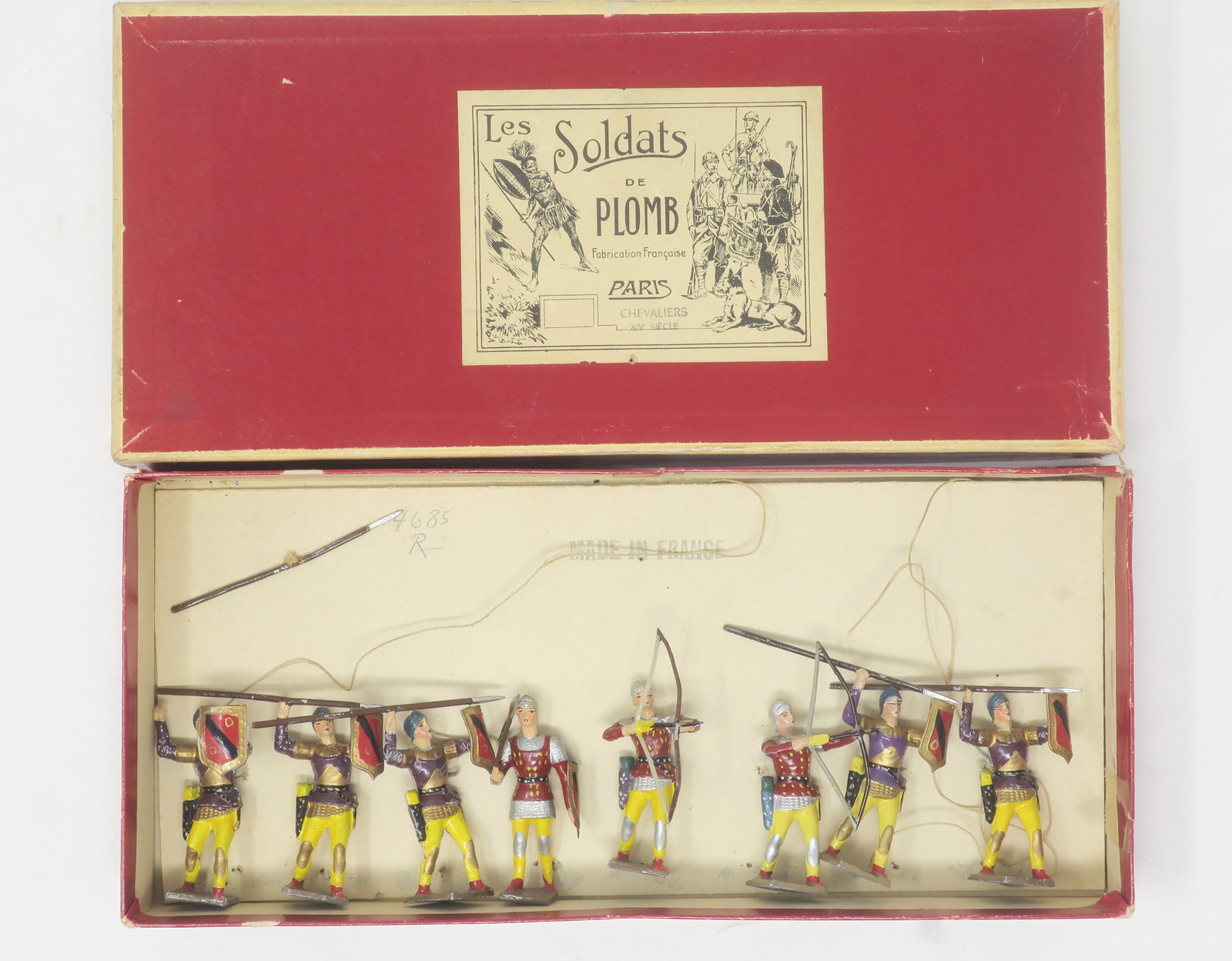 CBG Mignot Chevalier XIV Century: in original box, very good, 1 spear detatched; box good, 8 pieces, (c. 1960)