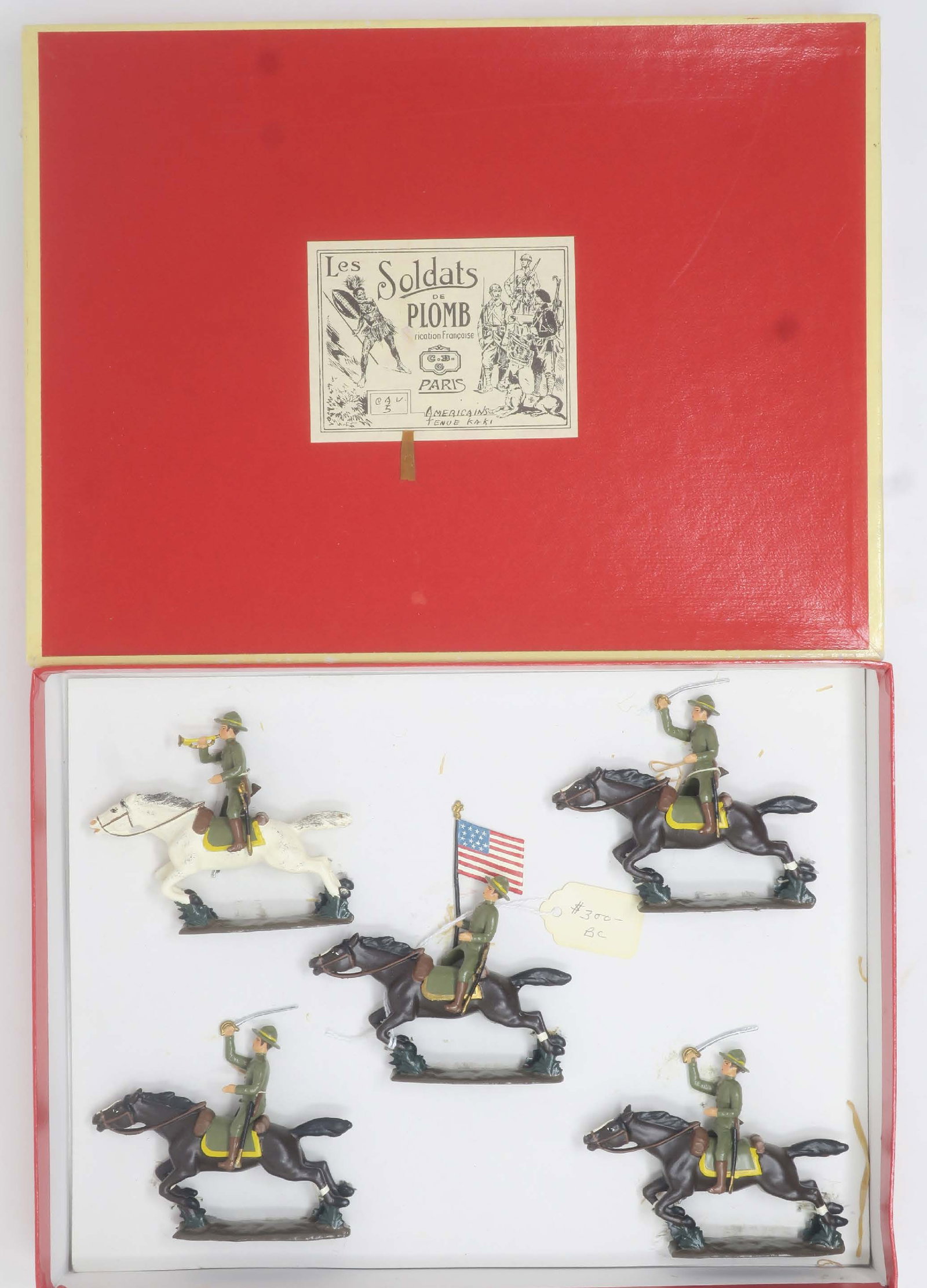CBG Mignot American Cavalry, at the charge;: tenue khaki in original box, very good, box good, 5 pieces, (c. 1980)