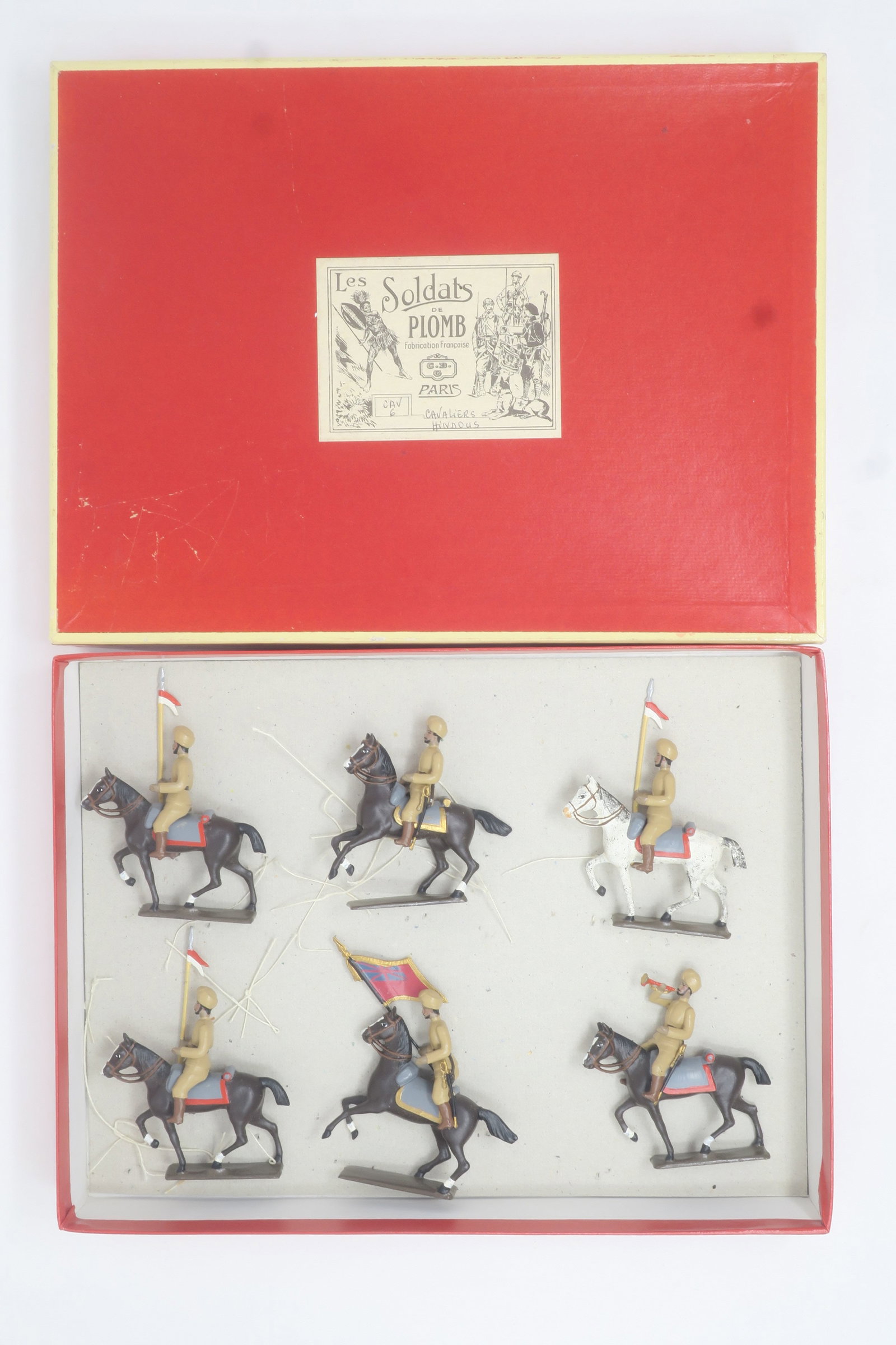 CBG Mignot Hindous cavalry: in original box, very good, box good, 6 pieces, (c. 1980)