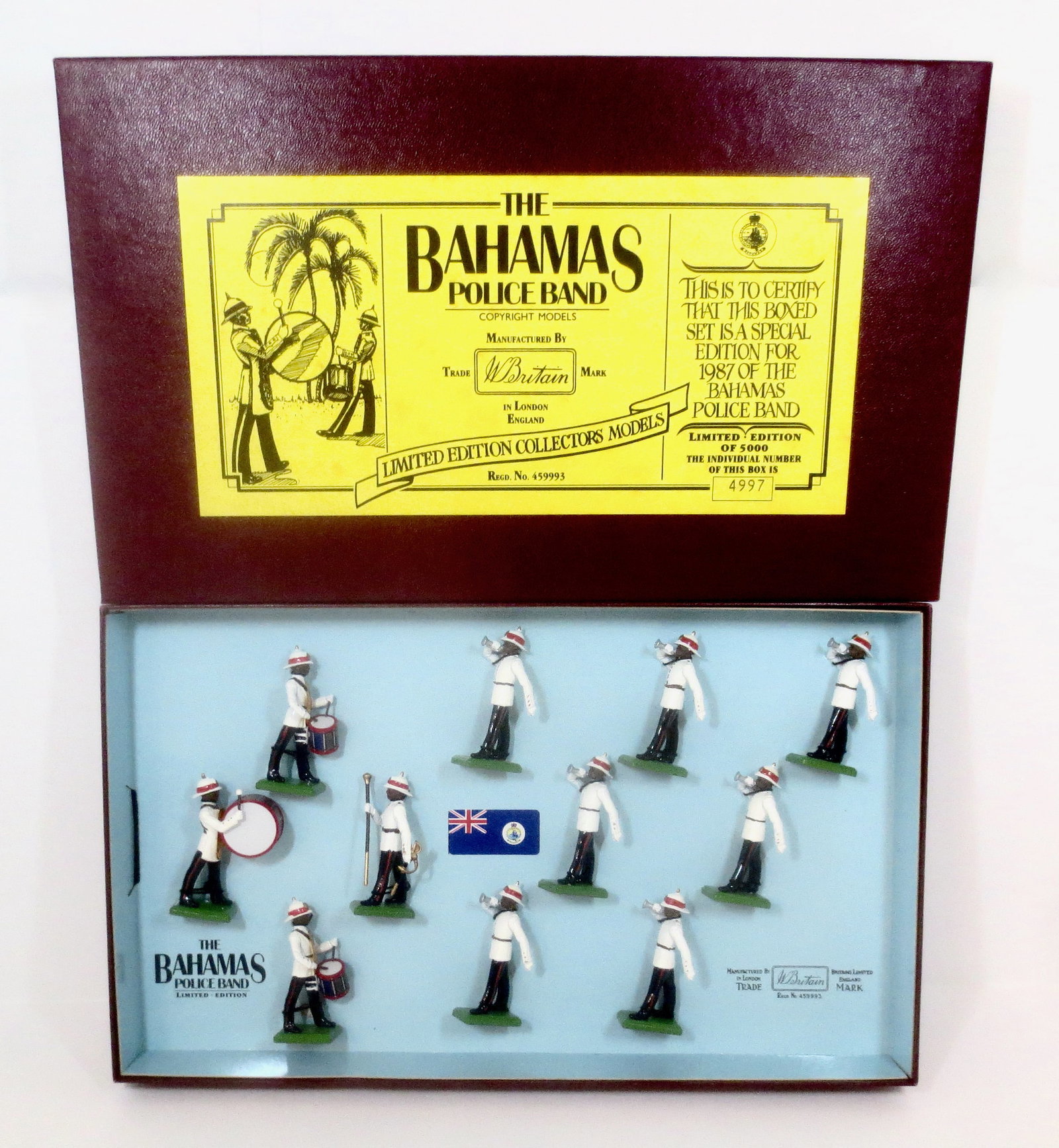 Britains #5187 Bahamas Police Band: 11 pieces. Mint condition. Box excellent.