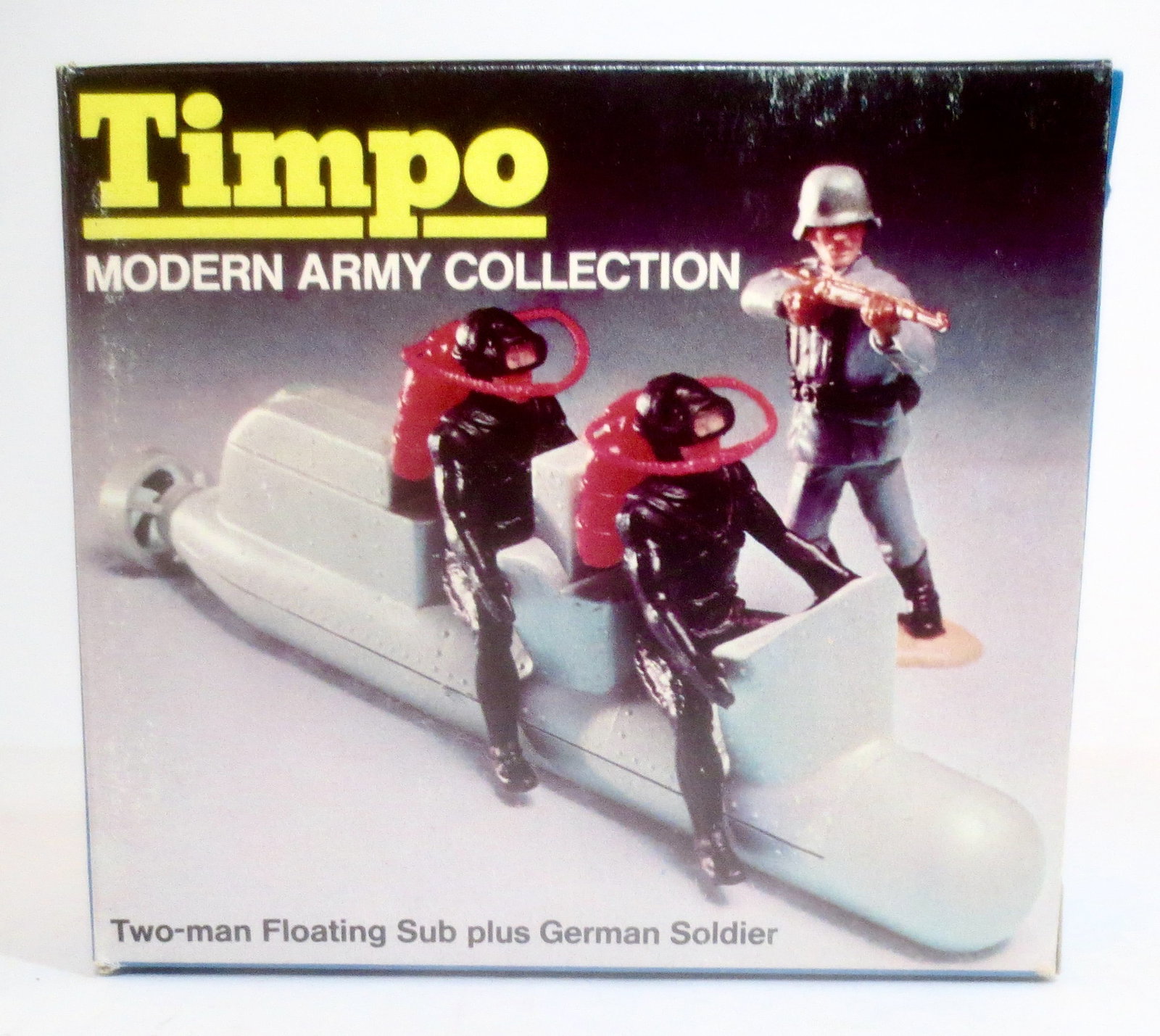 Timpo Two-man Sub with German Foot Soldier: 5 pieces. Mint condition. Box excellent.