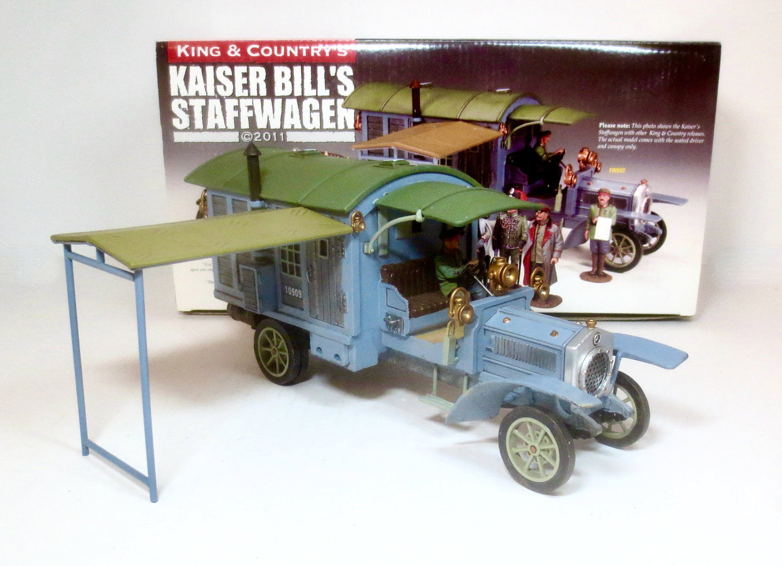 King & Country #FW092 Kaiser Bill's Staffwagen: Kaiser Wilhelm Germany Imperial Warlord, was obsessed by war and conquest, he always liked to be as close to the action as his generals would allow. In order to do so, comfortably, he had several spec