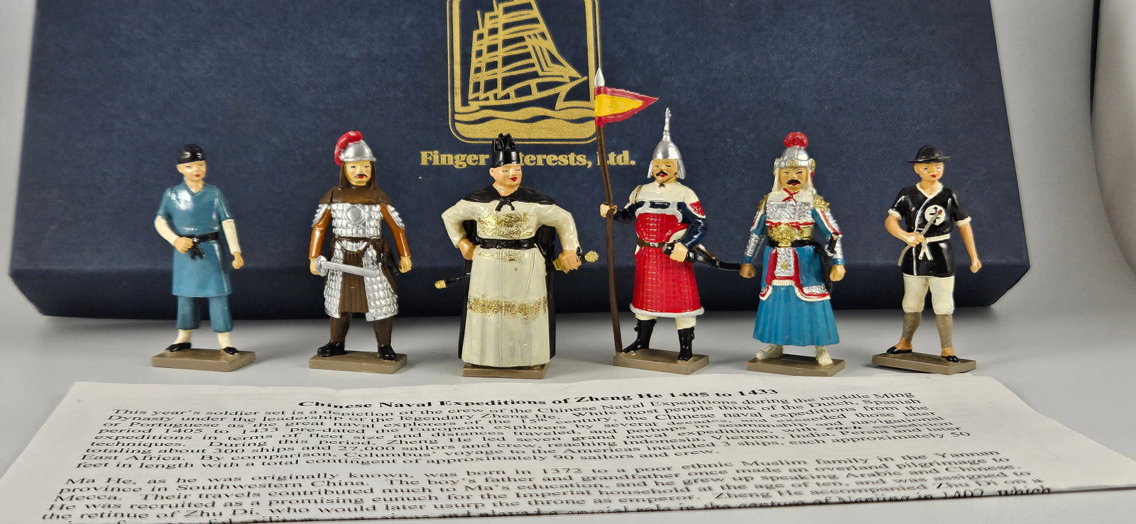 Tradition Finger Chinese Ming Dynasty Naval: Tradition Toy Soldiers. Special limited Finger Interest Ltd Sets. Set XXIV -Chinese Naval Expedition under Zheng He Ming Dynasty. Rare set. Excellent in box, 6 pieces