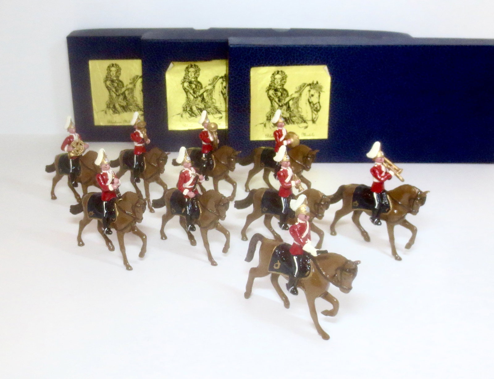Blenheim Queen's Bays Musical Ride: Band. 9 pieces. Mint to near mint condition. Boxes very good.
