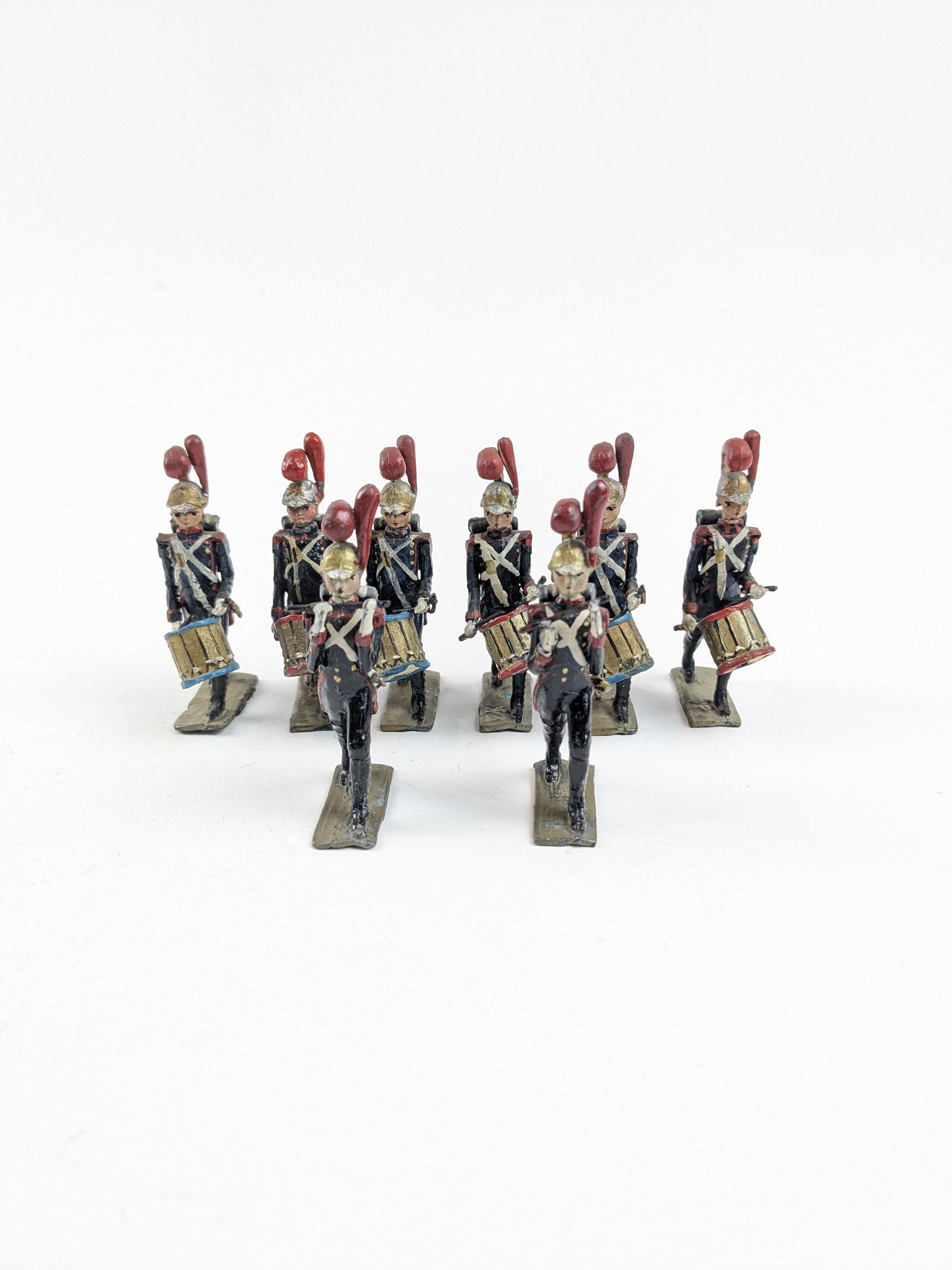 Lucotte French Genie de la Guarde Drum & Fifes: Red Plumes 8 Pieces Condition Very Good (Some Retouch) No Box