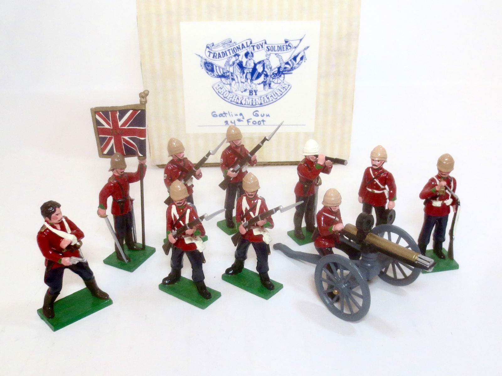 Trophy 24th Foot With Gatling Gun: 11 pieces. Mint to near mint condition. Box very good.