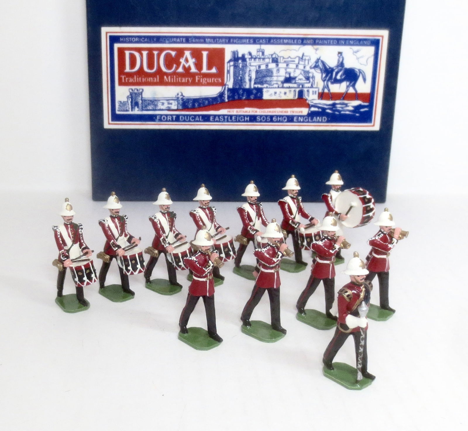 Ducal Royal Marine Light Infantry Drums & Bugles: 12 pieces. Mint condition. Box excellent.