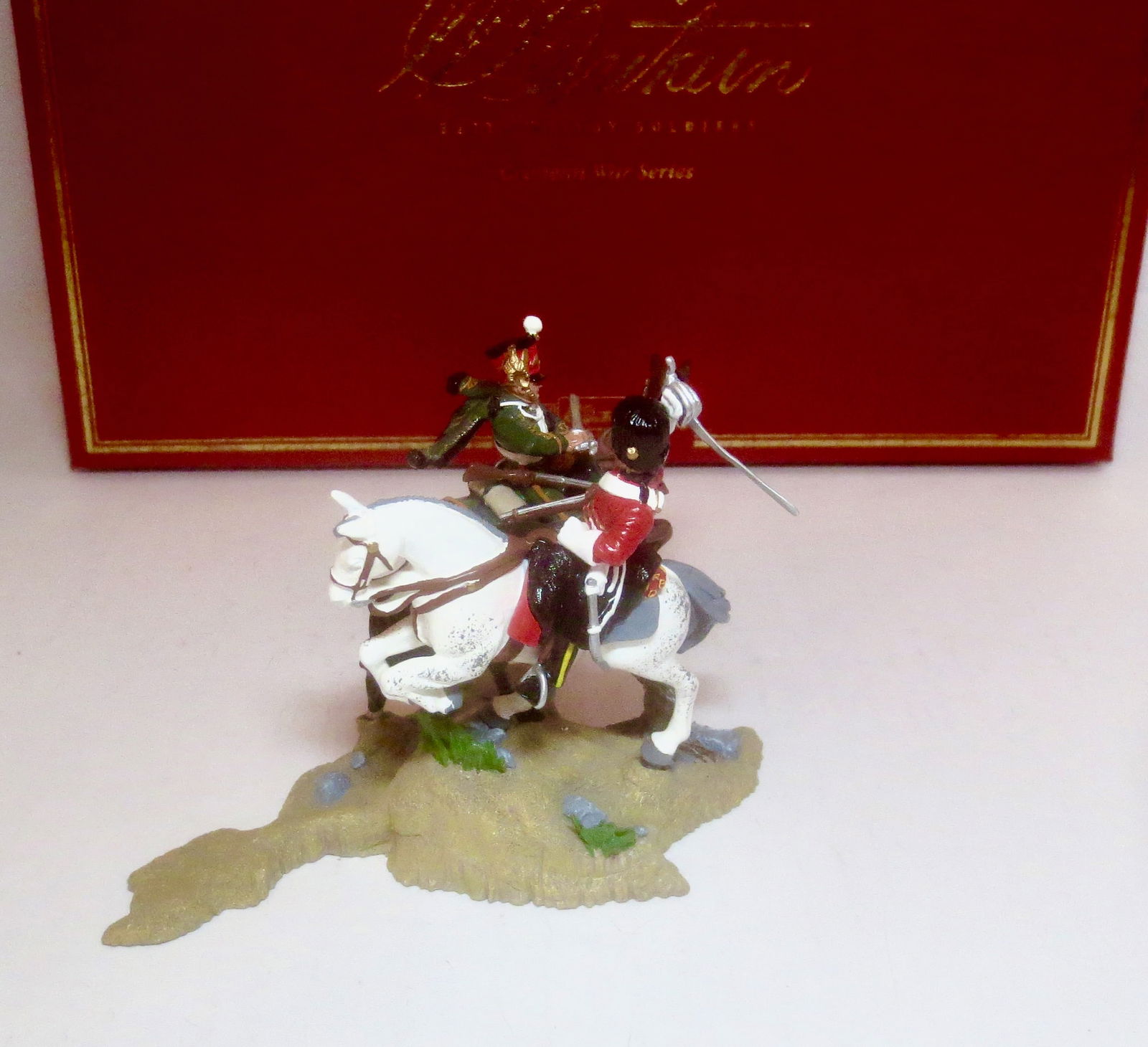 Britains #00170 Scots Greys Duels 11th Hussars: Crimean War Series. DUPLEX vignette circa 1999. 3 pieces. Near mint condition. Box excellent.