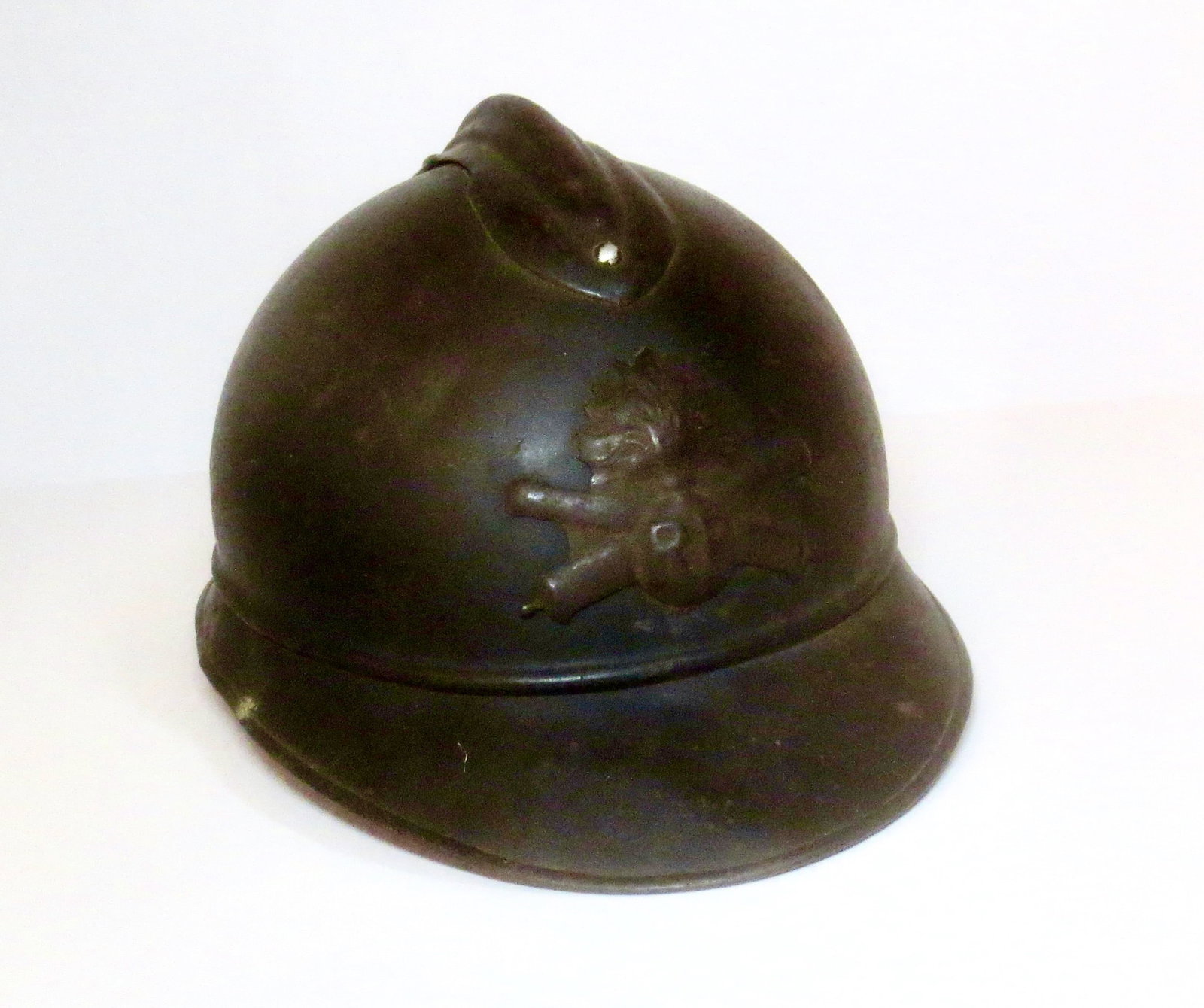 Steel Military Helmet: 8" wide, 11.5" long.